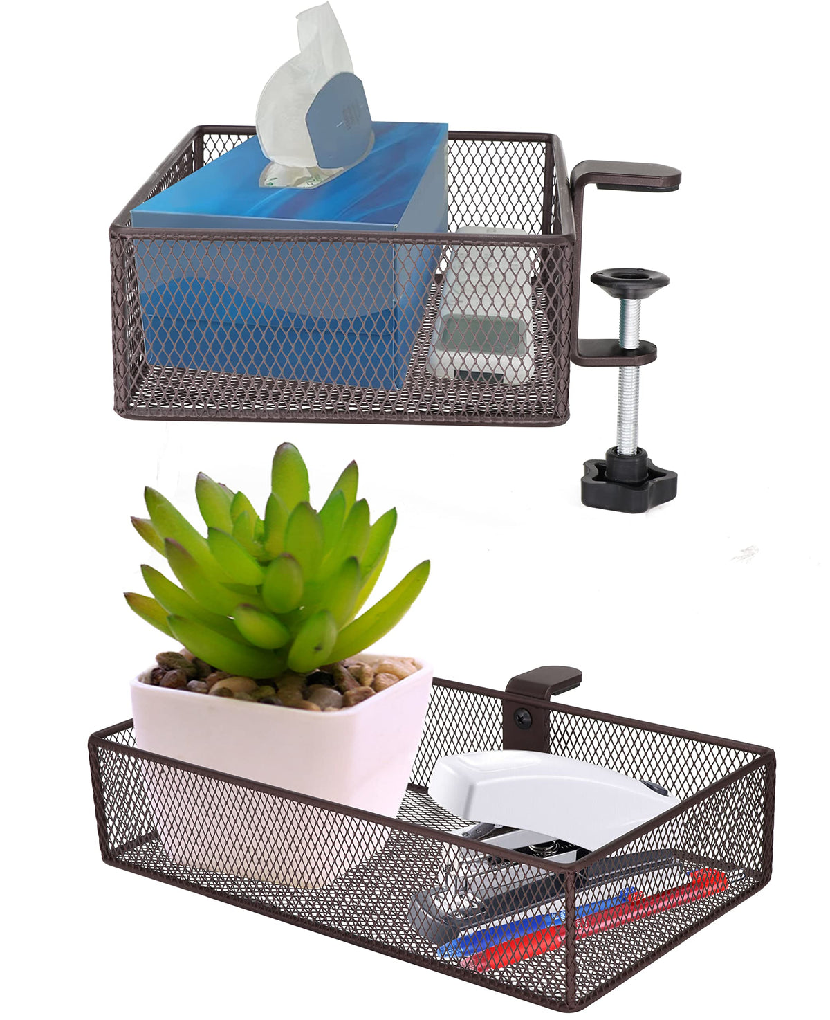 Under Desk Drawer, Clamp on Desk Organizer Under Table Hanging Desk Storage