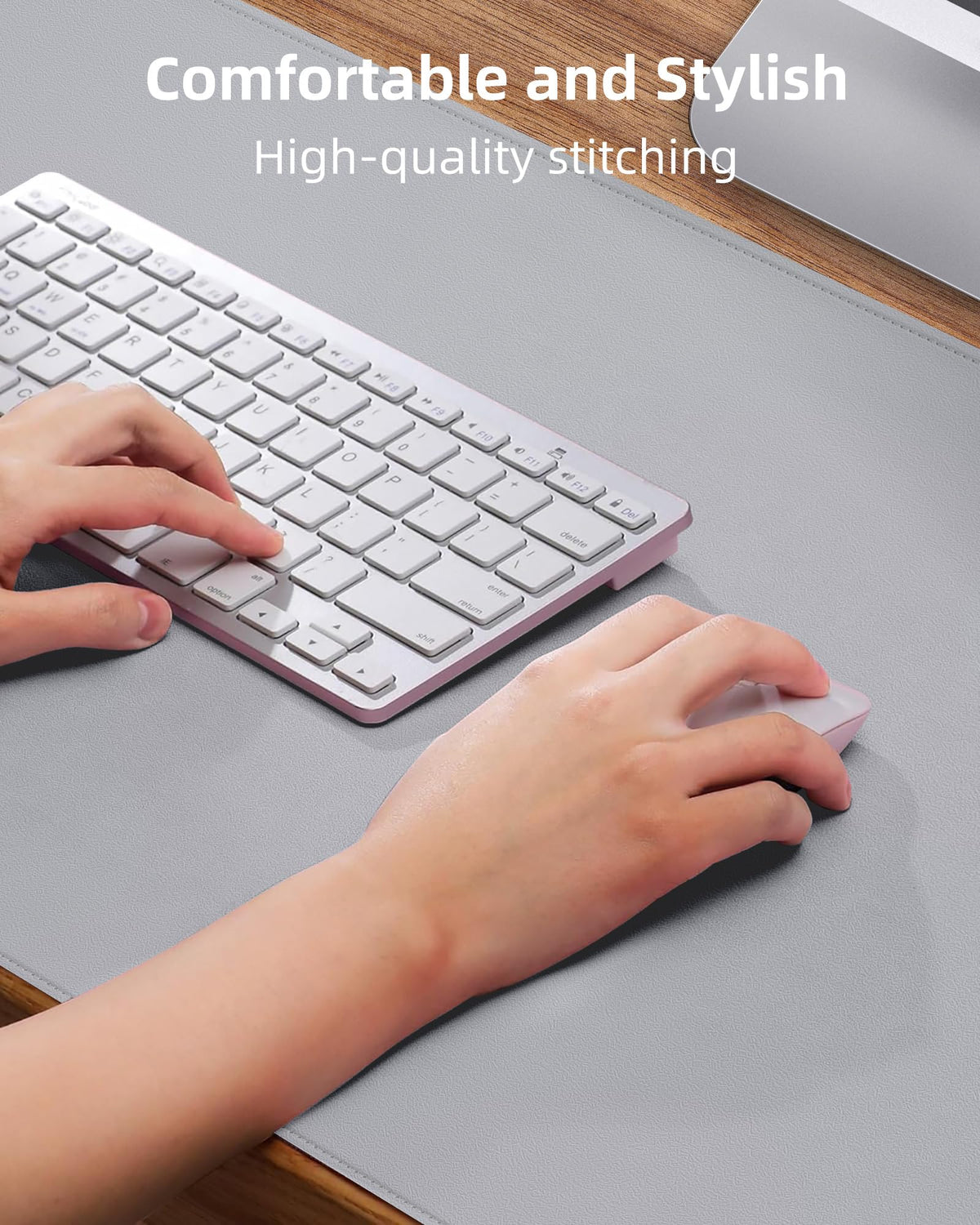 Leather Desk Pad Protector-48 x 24" Computer Desk Mat, Large Mouse Pad, Non-Slip Desk Pad