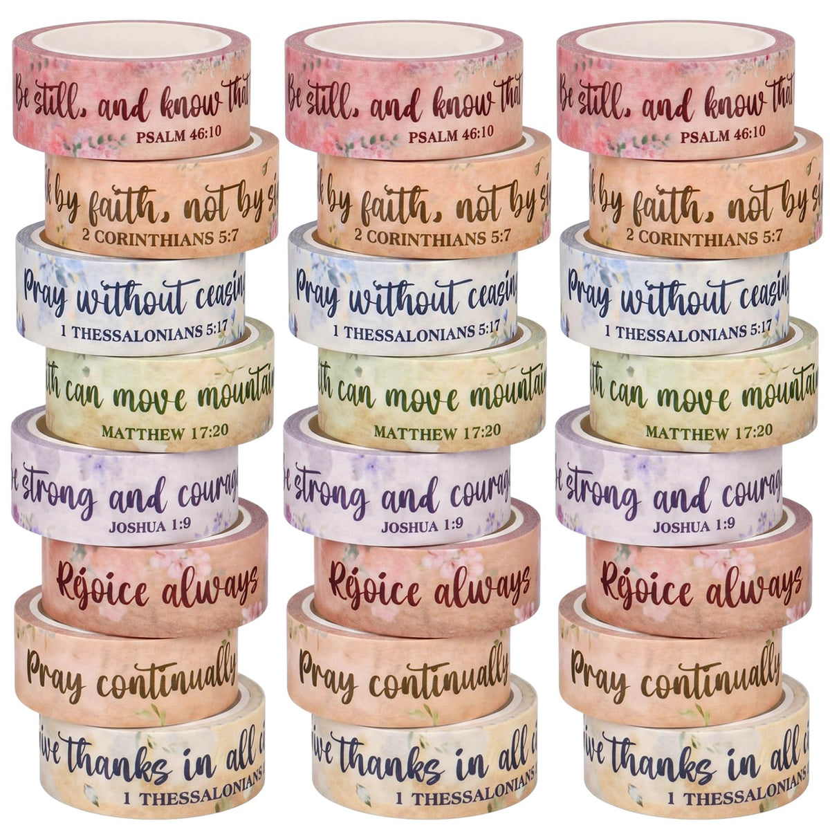 Janlaugh 24 Rolls Christian Washi Tape Gifts for Bible Journaling, Retro