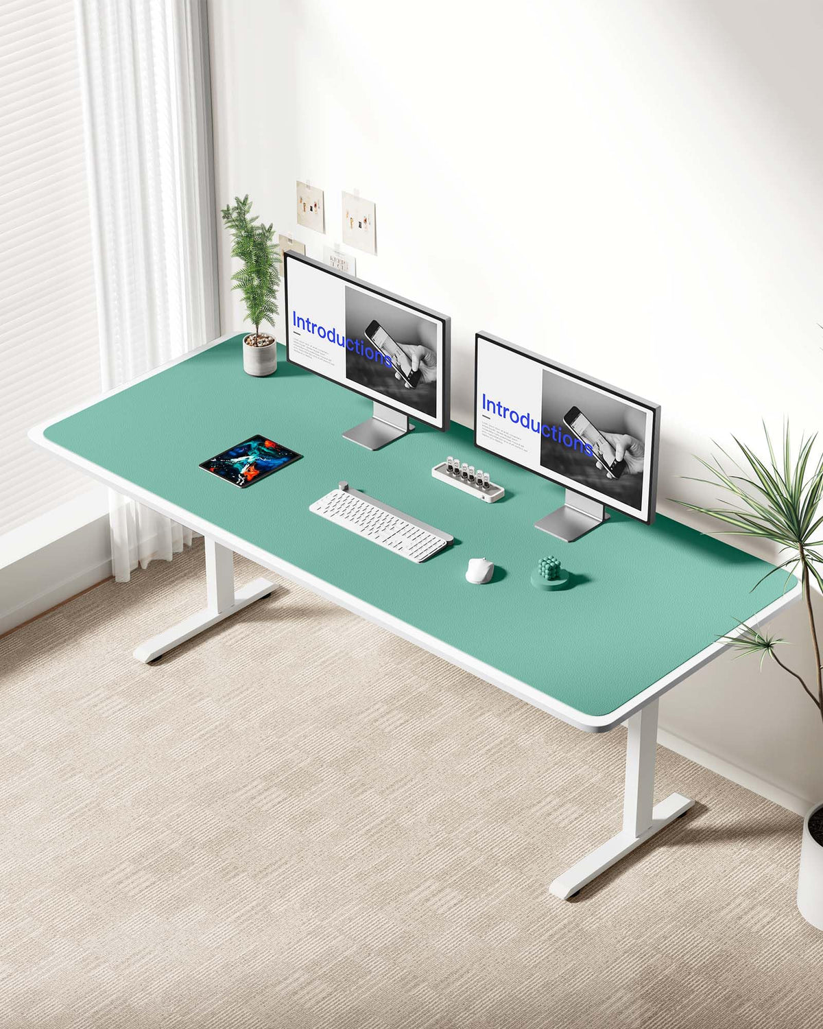 YSAGi Leather Desk Protector, Office Mat, Large Mouse Mat, Non-Slip PU Leather Blotter, Laptop Desk