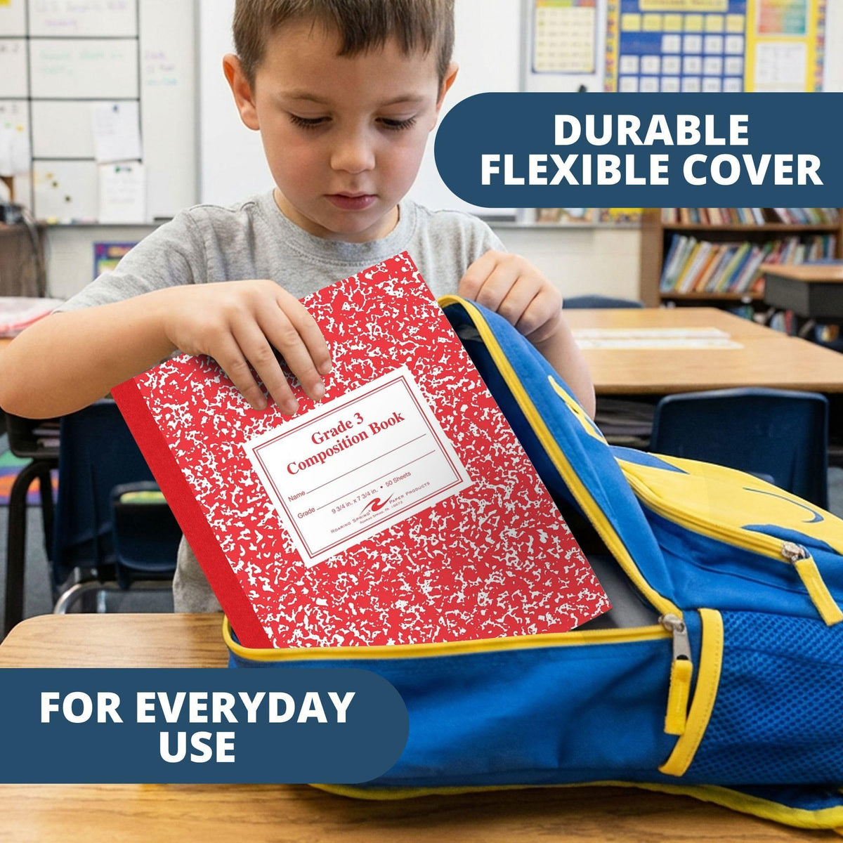 ROARING SPRING Primary Composition Book, Handwriting Notebook for Kids (K - 3rd Grade), Grade 3