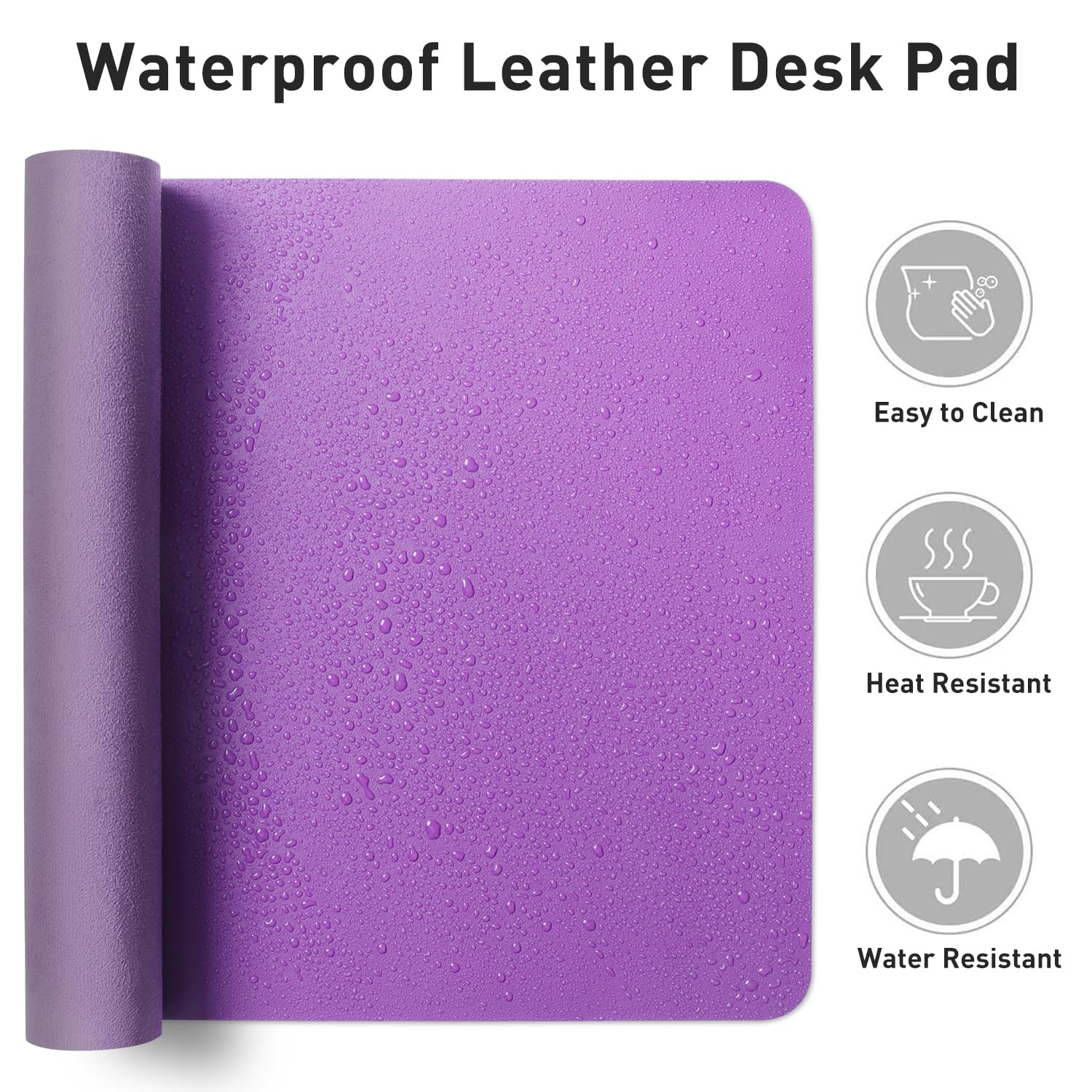 Aothia Leather Desk Pad Protector, Mouse Pad, Office Desk Mat, Non-Slip PU Leather Desk Blotter