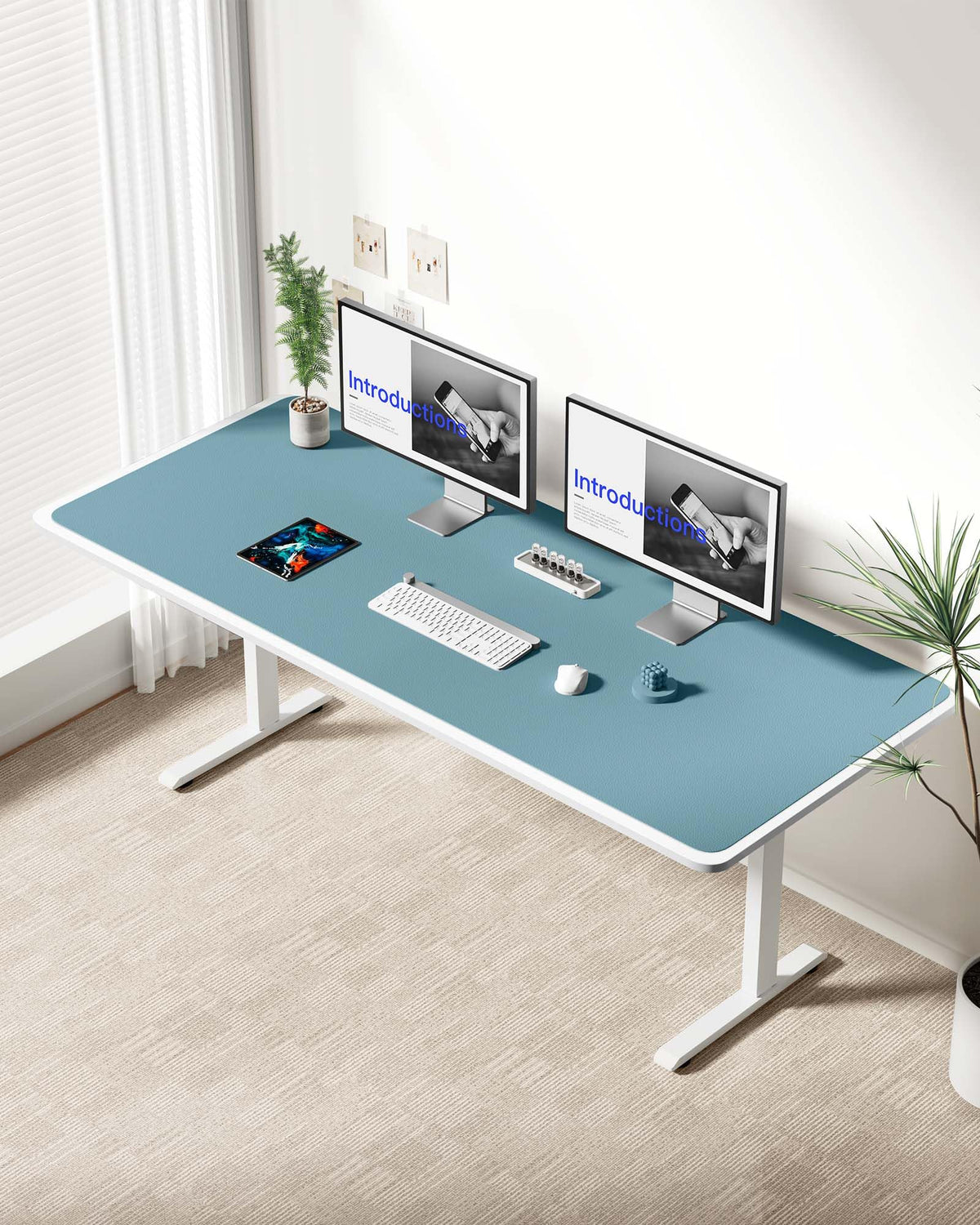 YSAGi Leather Desk Protector, Office Mat, Large Mouse Mat, Non-Slip PU Leather Blotter, Laptop Desk