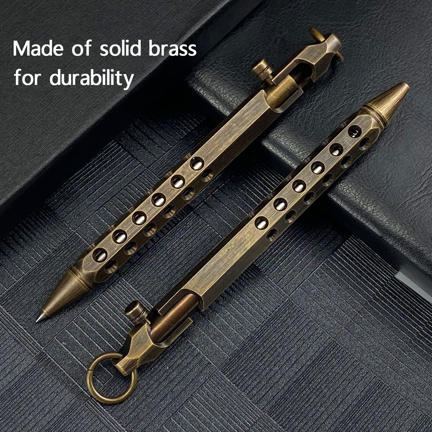 Bolt Action Pen, Metal edc Tactical Pocket Pen, Brass Pen with Refills