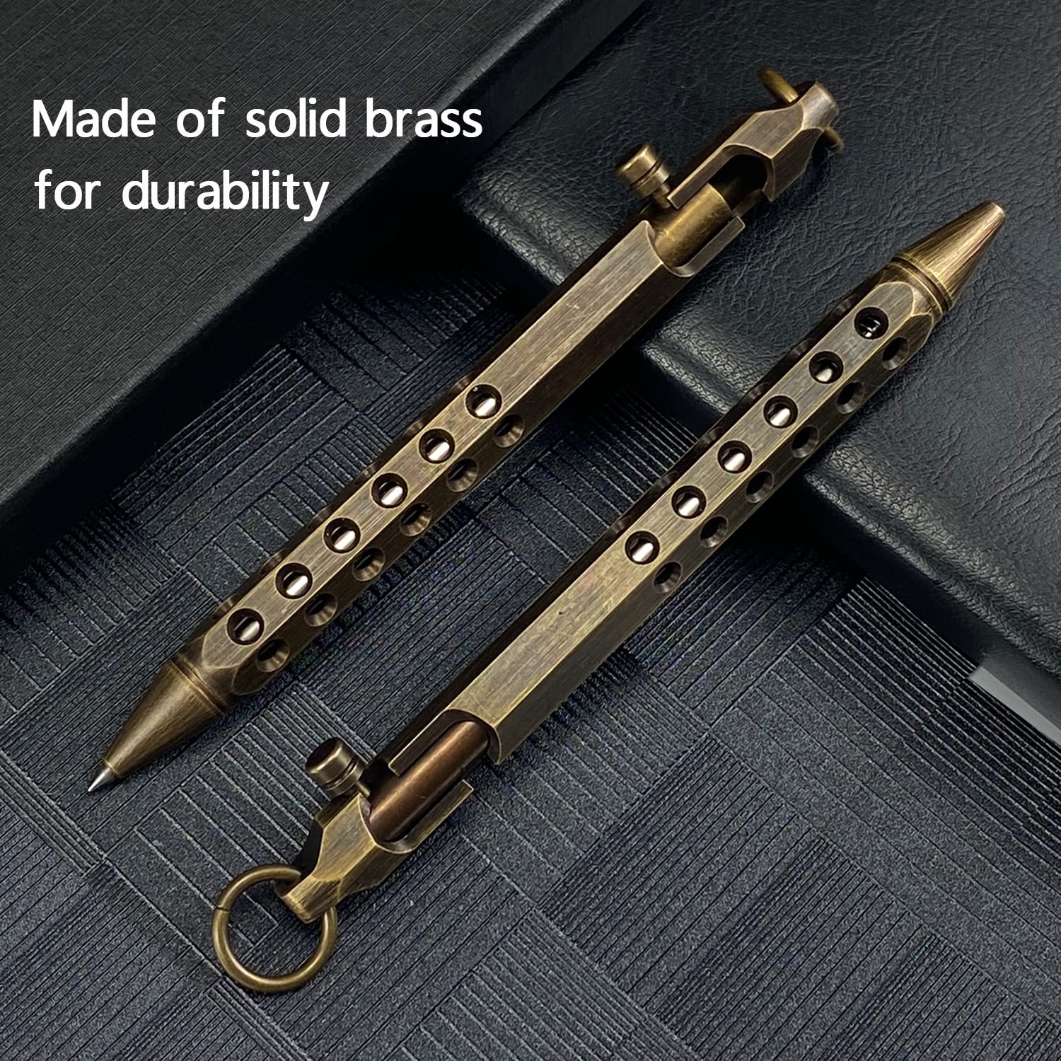 Bolt Action Pen, Metal edc Tactical Pocket Pen, Brass Pen with Refills