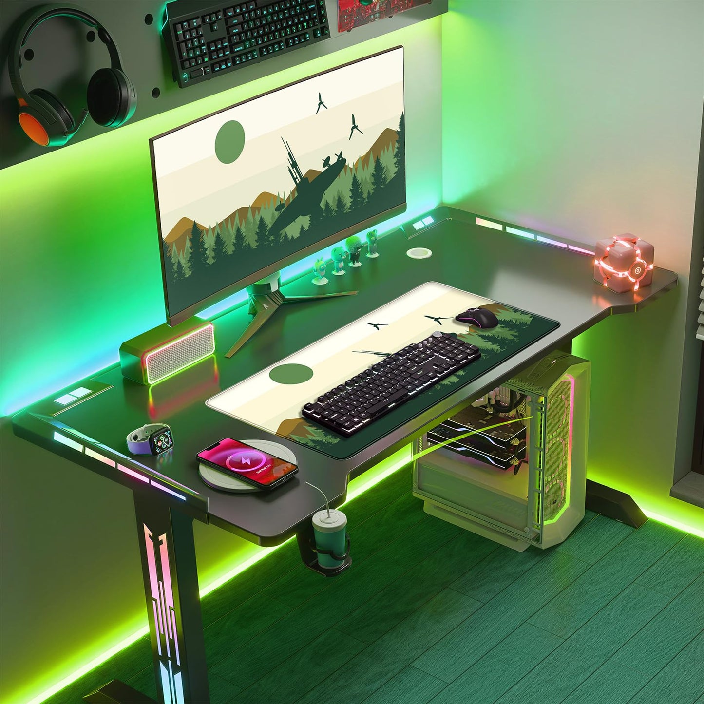 Nasdalgias Spaceship XXL Large Gaming Mouse Pad Desk Mat Pad Non-Slip Rubber Base Desk Matt for
