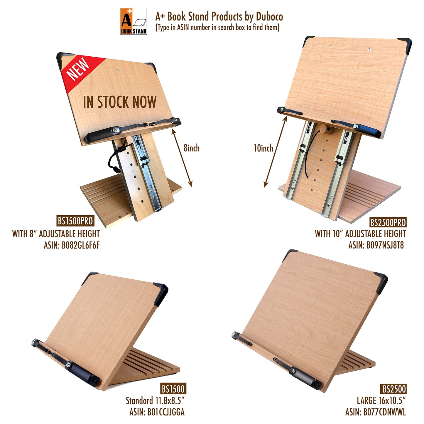 A+ Book Stand BS2500 Large 16x10.5 Portable Adjustable Foldable Bookstand Holder for Reading Hands