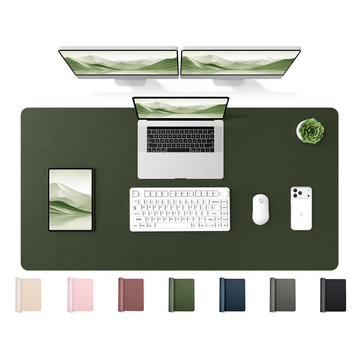 YSAGi 47.2" x 24" Large PU Leather Desk Mat for Keyboard and Mouse - Waterproof Non-Slip Desk Pad