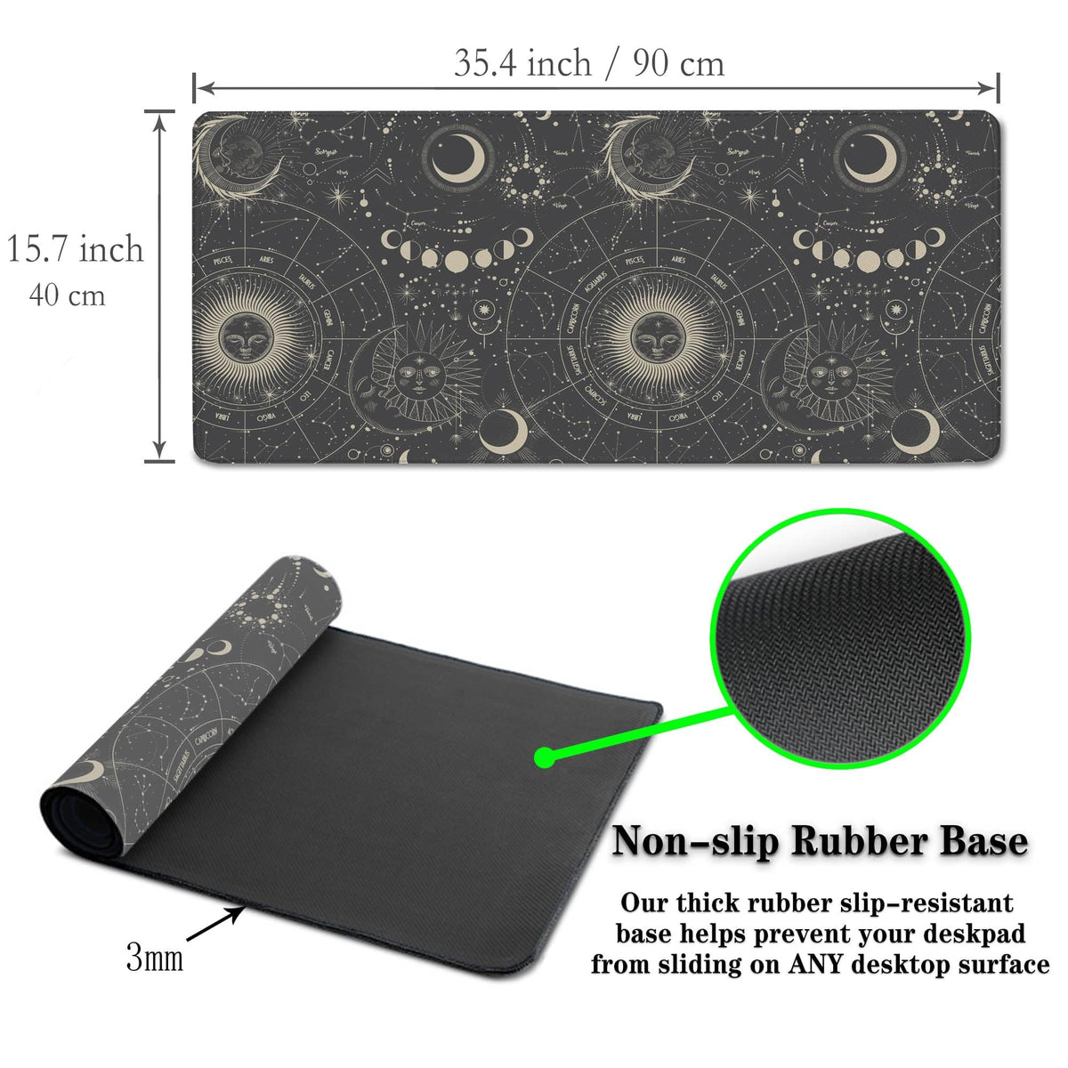 Samgula Big Mouse Pad Black Gaming Mousepad Computer Desk Accessories for Men Keyboard Mats