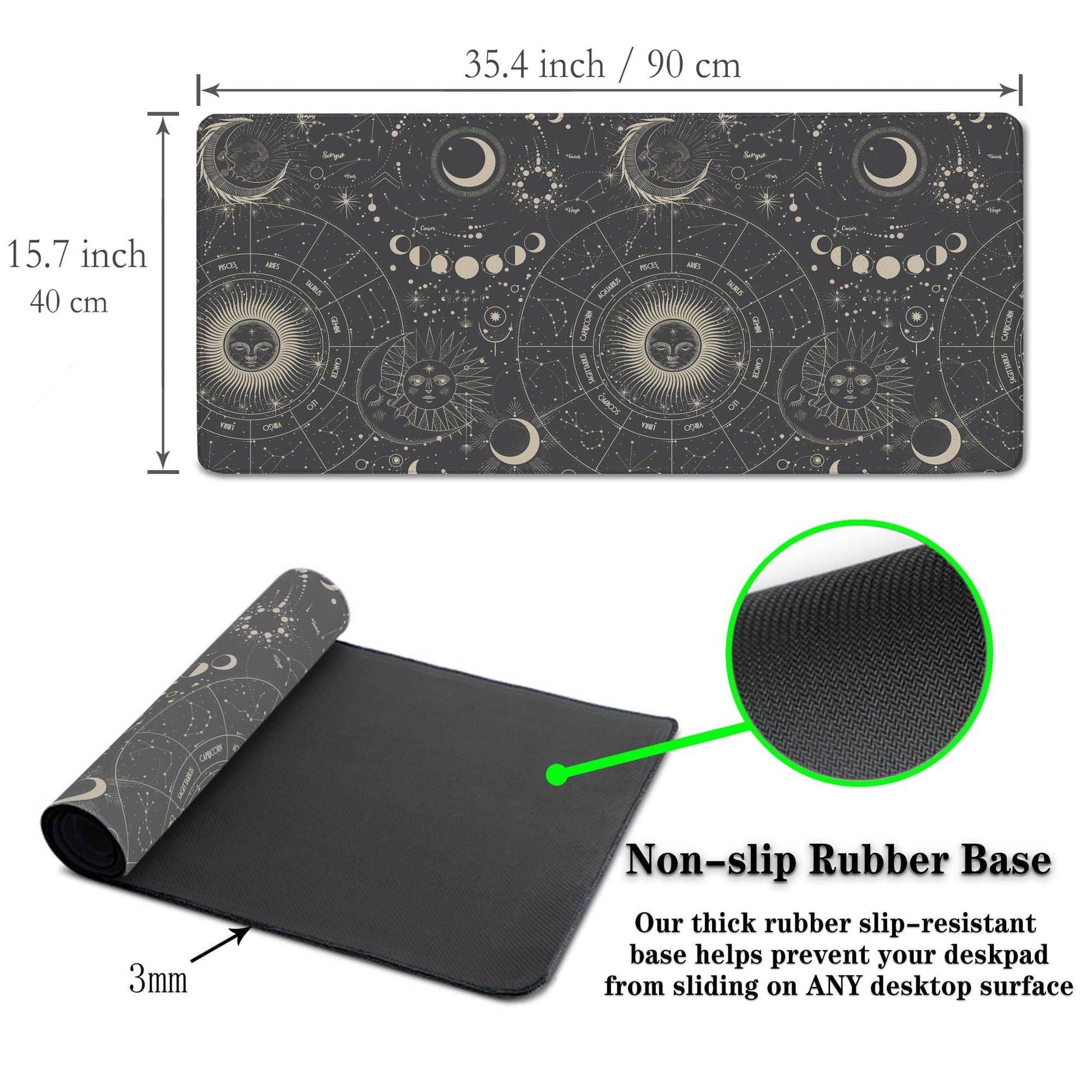 Samgula Big Mouse Pad Black Gaming Mousepad Computer Desk Accessories for Men Keyboard Mats