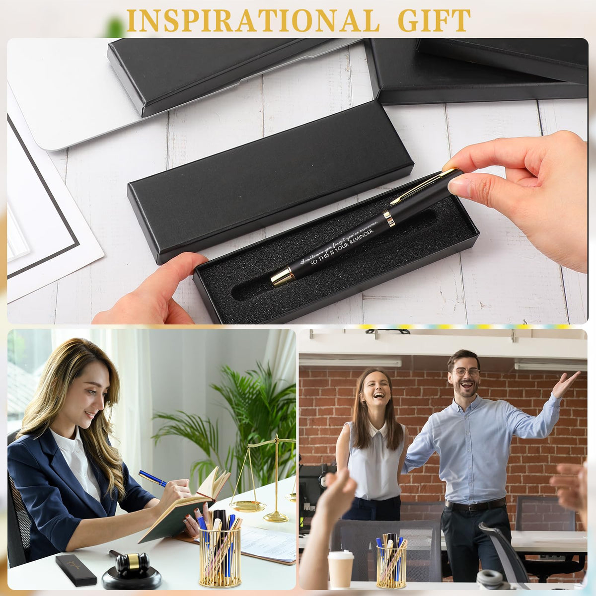 PerKoop 30 Sets Thank You Gift Inspirational Pen with Box, Multi‌, Stylish