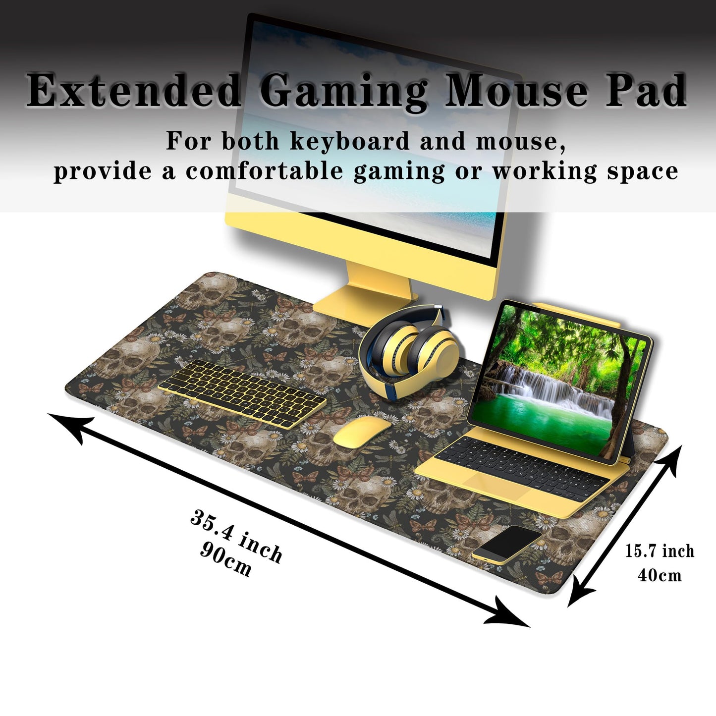 Samgula Large Mouse Pad Laptop Deskmat Computer Mats Desk Mats for Men Gaming Mouse Pad Long Desk