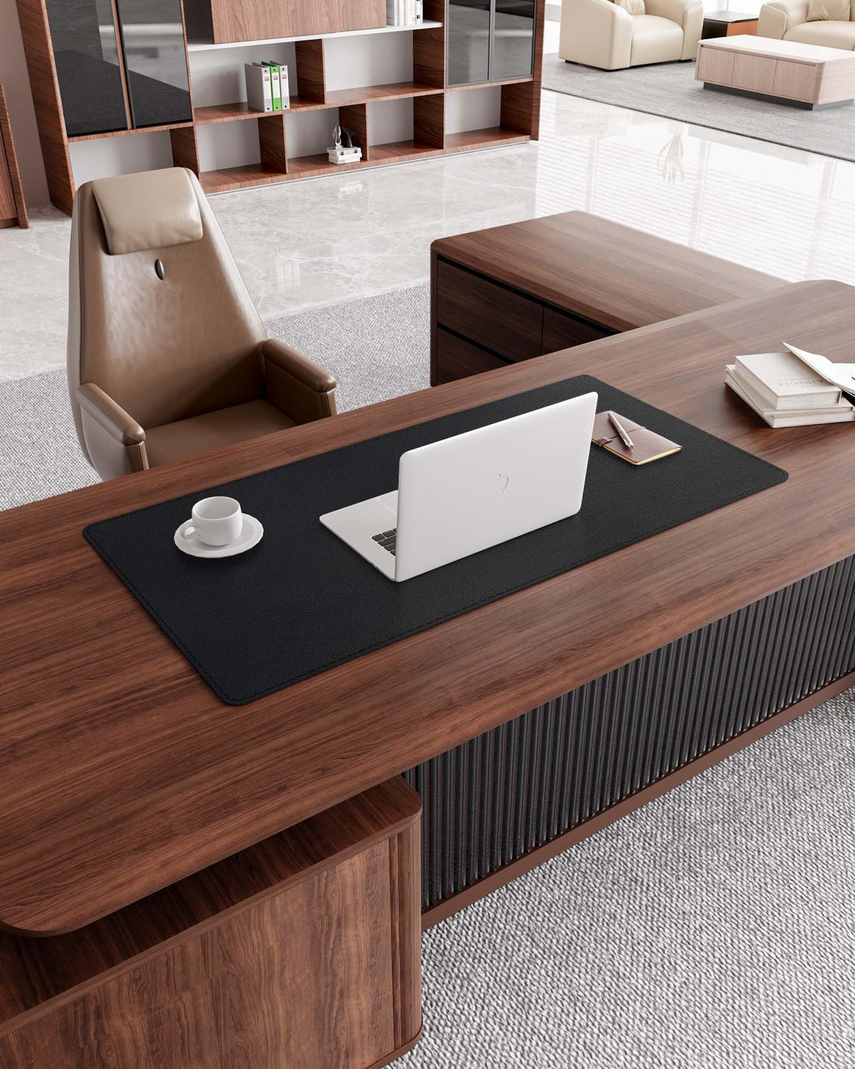 YSAGi Genuine Leather Desk Mat, 31.5"x15.8" Leather Desk Mat, Office Desk Pad, Thick Desk Pad with