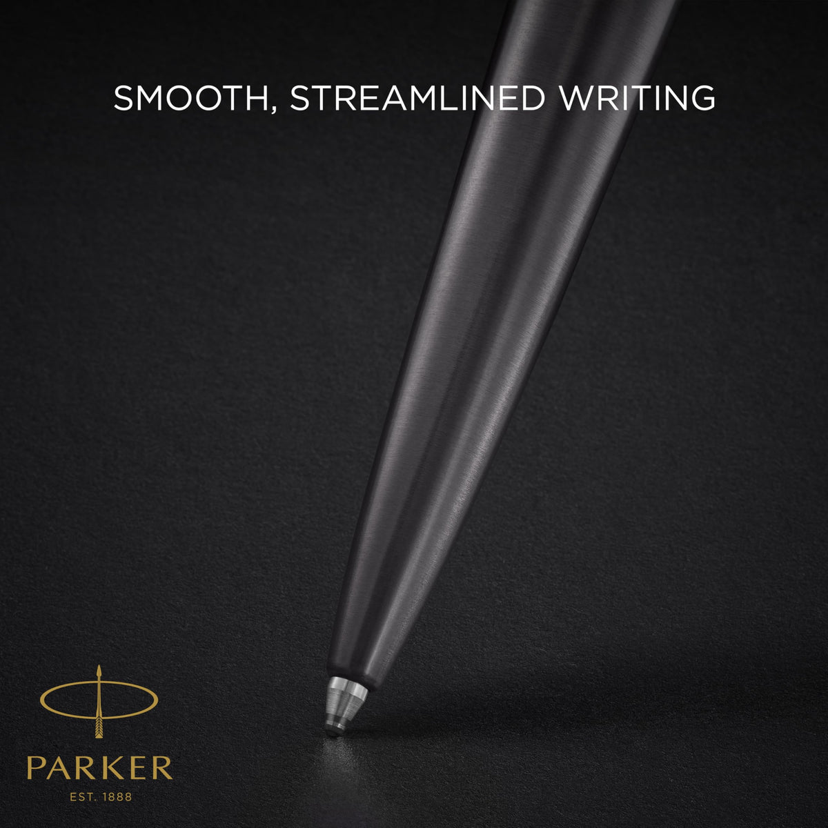 PARKER Jotter XL Ballpoint Pen | Grey Lacquer with Gold Trims | Medium Point | Blue Ink Refill |