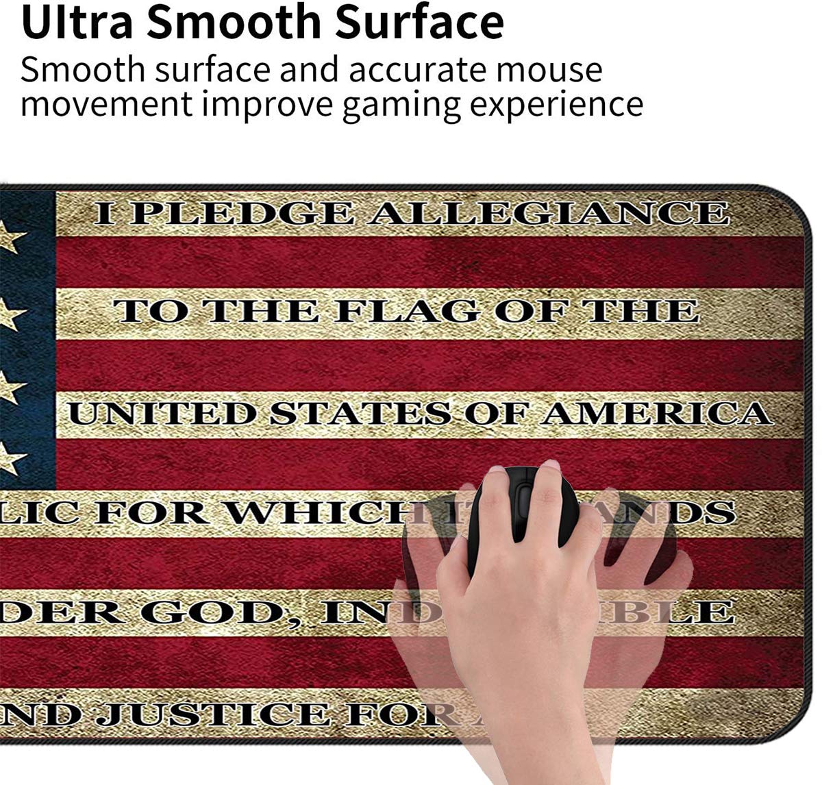 Extended Gaming Mouse Pad and Coaster, Large Non-Slip Rubber Base Mousepad with Stitched Edges