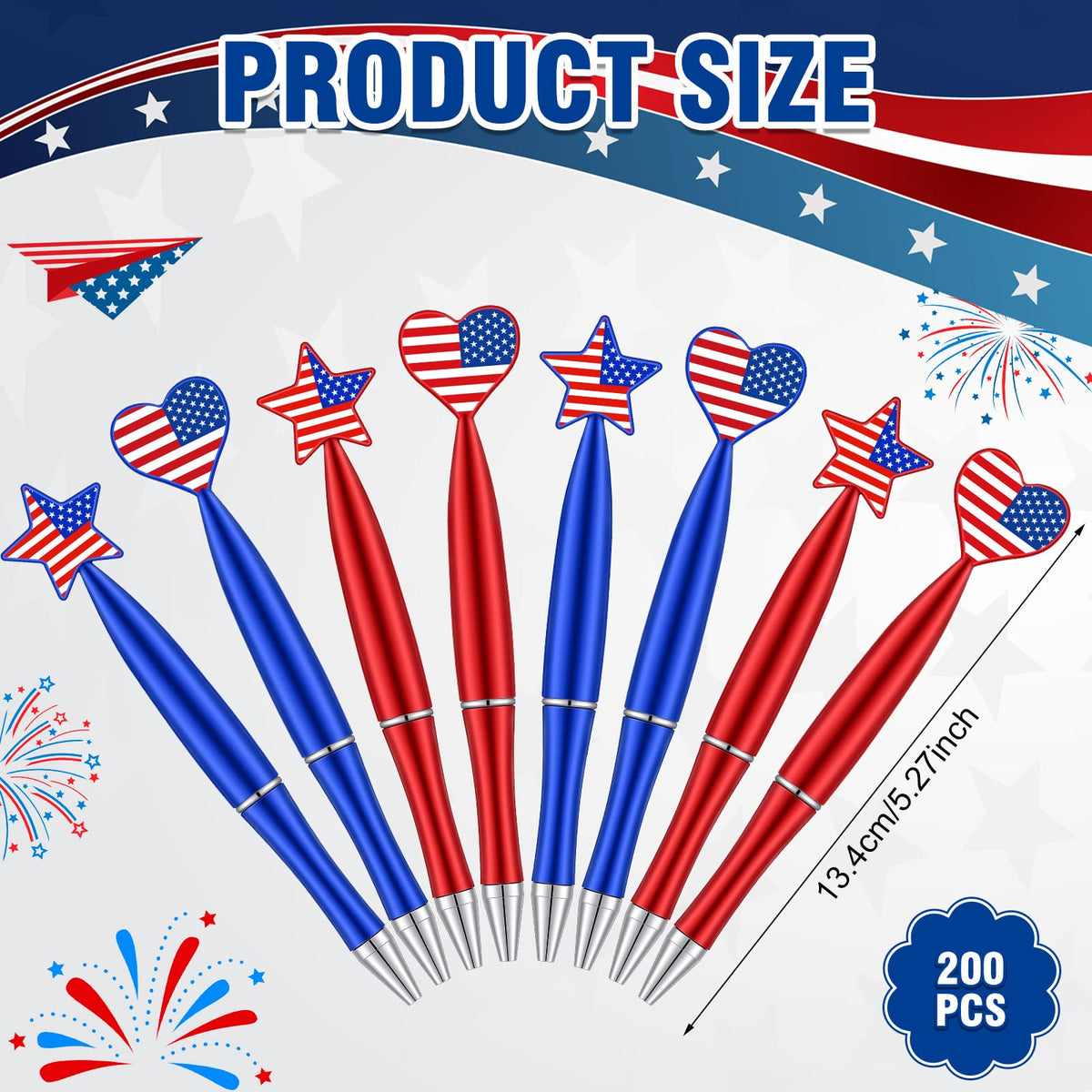 Yexiya 160 Pieces American Flag Ballpoint Pens Patriotic 1.0 mm