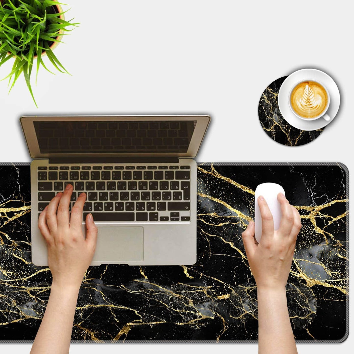FGDRFGRW Mouse Pad Set,(31.5×11.8 in) Desk Pad + Keyboard Wrist Rest Support + Mouse Wrist Rest +