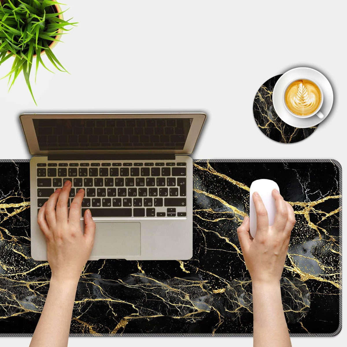FGDRFGRW Mouse Pad Set,(31.5×11.8 in) Desk Pad + Keyboard Wrist Rest Support + Mouse Wrist Rest +