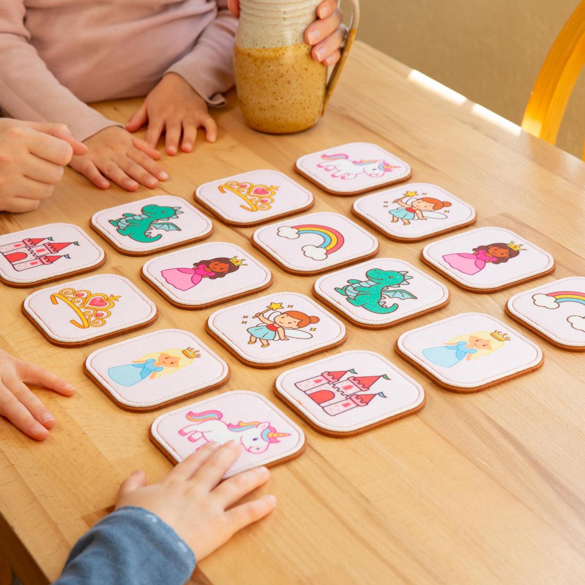 Felt Princess Matching Game for Toddlers – Fairy Tale Memory Game & Flash Cards – Soft and Safe for