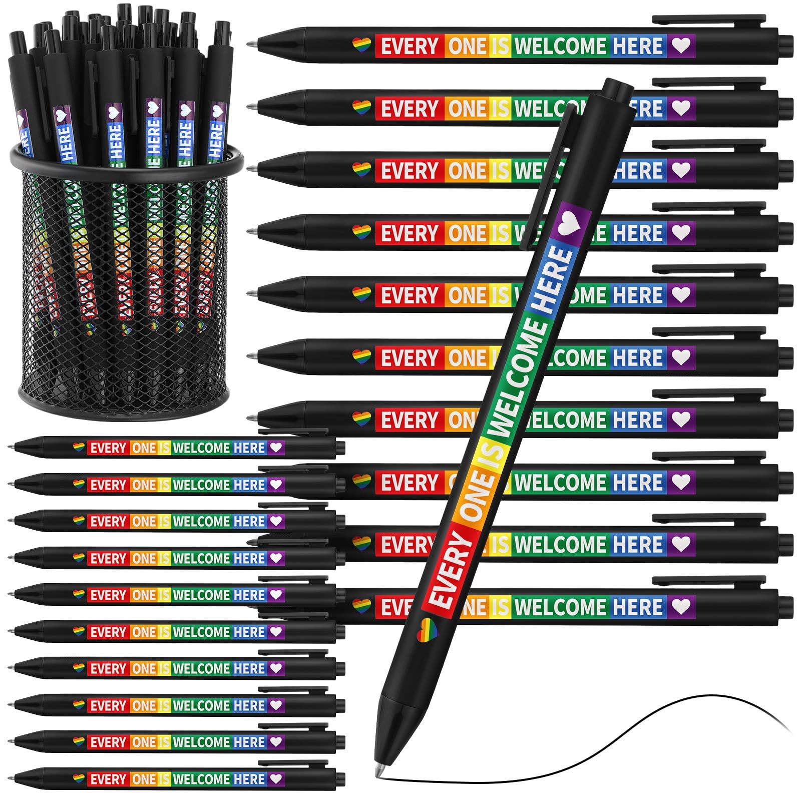 Weekgrat 48 Pcs Pride Ballpoint Pens Lgbtq Rainbow Party Favors Bulk