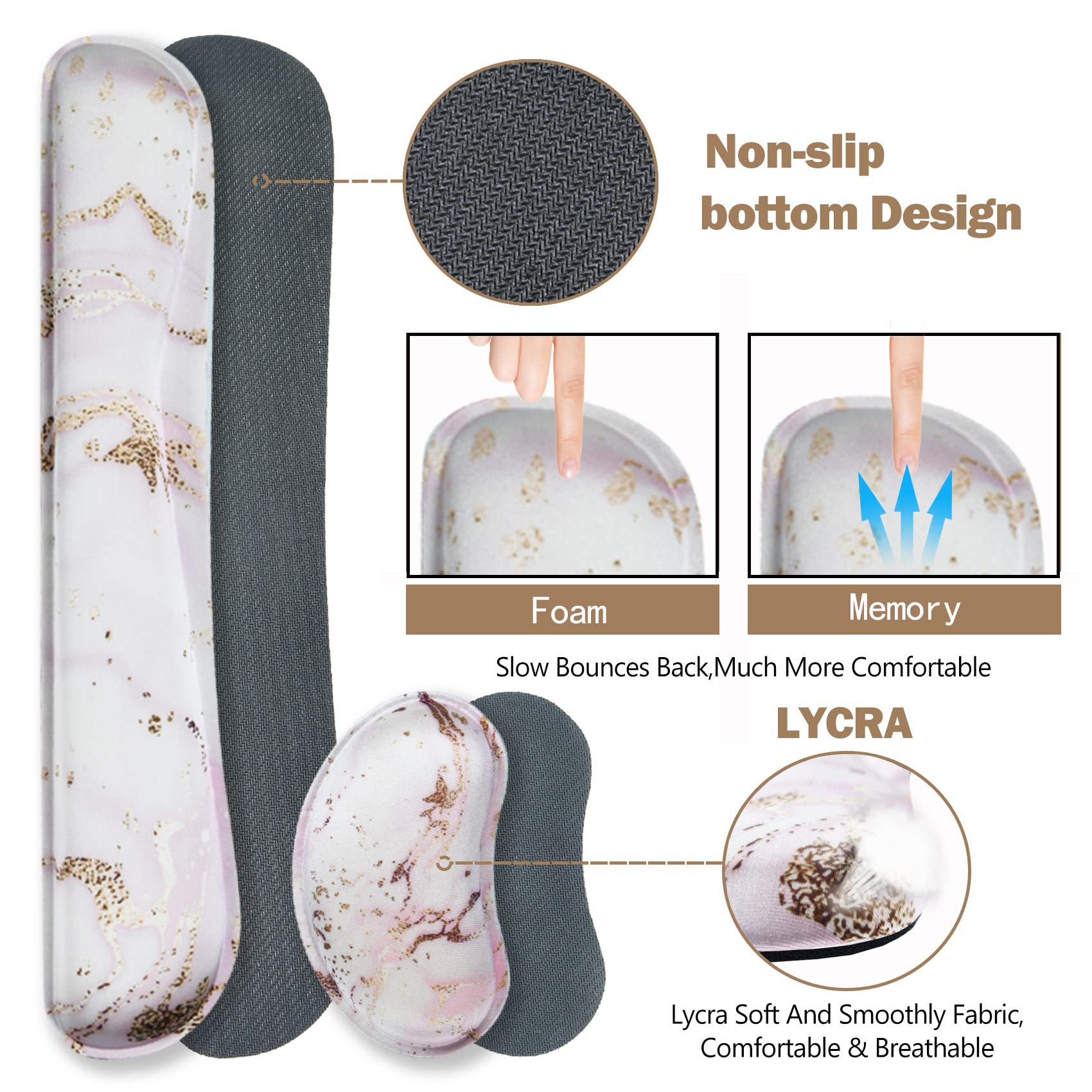 ARTSO Large Gaming Mouse Pad, Keyboard Wrist Rest Pad & Wrist Support Mousepad Set, Stitched Edge