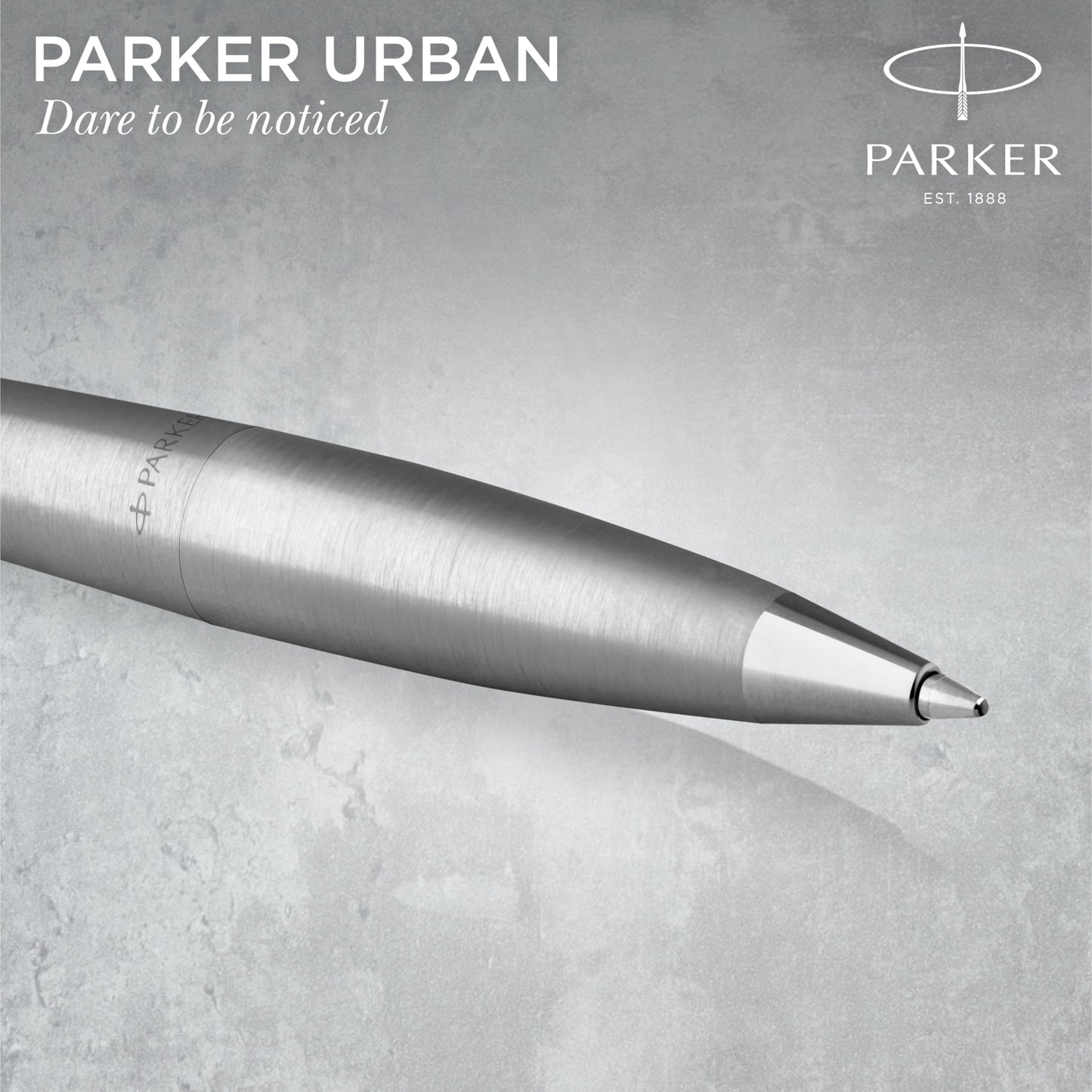 Parker Urban Twist Ballpoint Pen | Metro Metallic with Chrome Trim | Medium Point Blue Ink Refill |