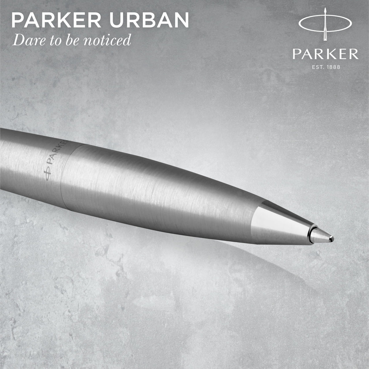 Parker Urban Twist Ballpoint Pen | Metro Metallic with Chrome Trim | Medium Point Blue Ink Refill |