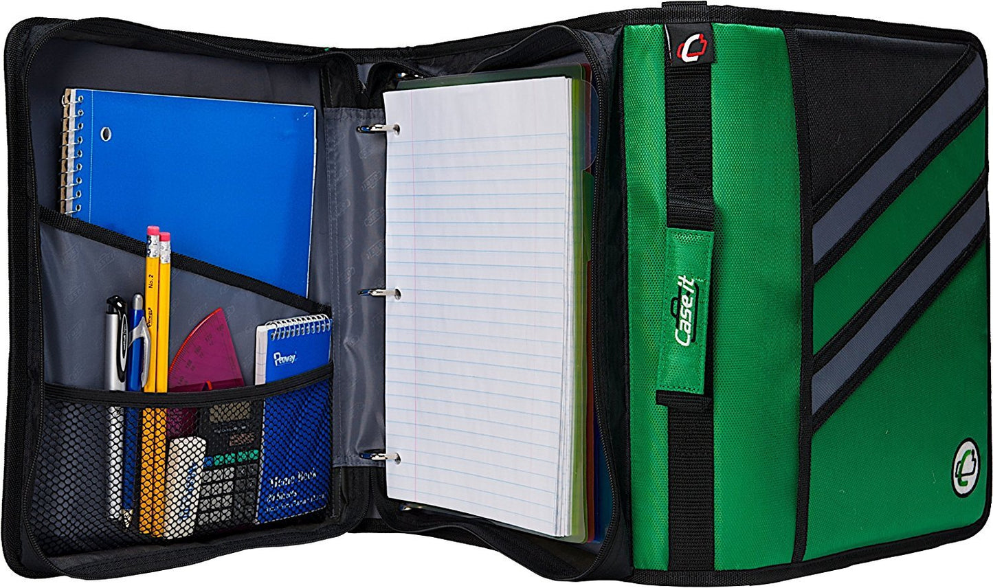 Case-it Z-Design Zippered Binder with Tab File, D-Ring, 1-1/2 Inches, Purple