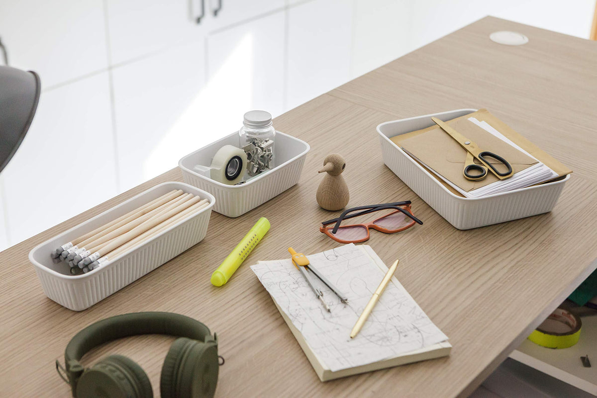 Tatay Drawer Organiser Slim Baobab, Polypropylene, BPA free, White. Measures 9 x 24 x 5.6 cm