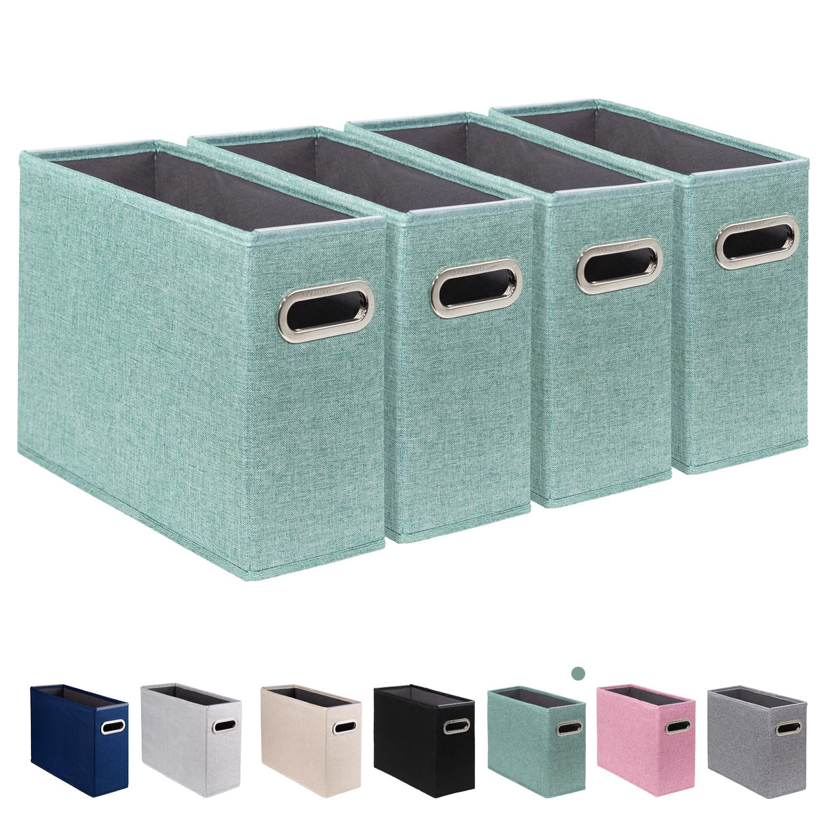 ComfortKeeper 4 Pack Letter Size File Storage Box Collapsible, Fabric Hanging File Folders