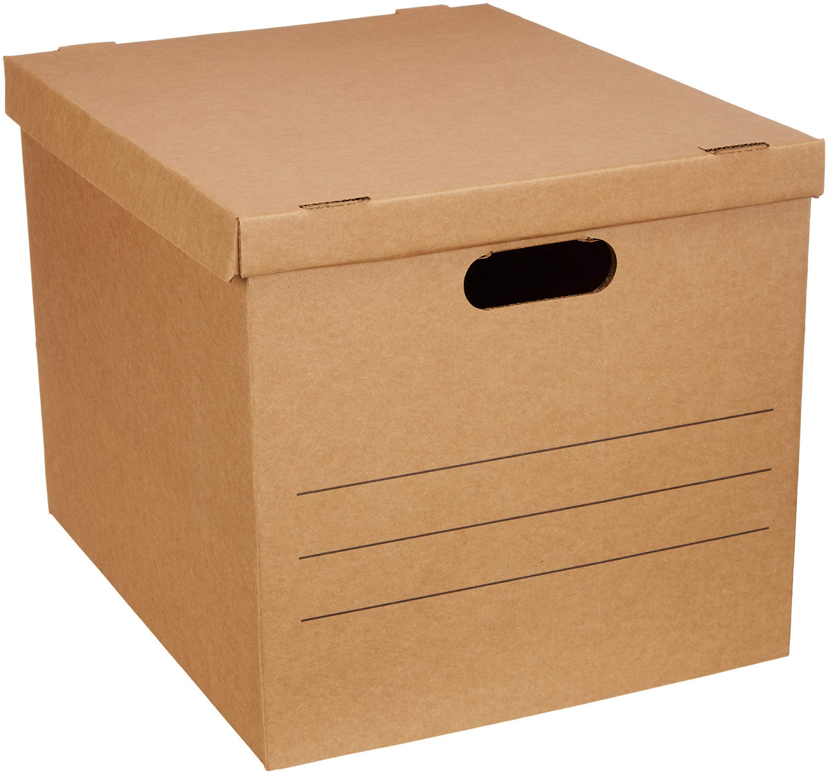 Amazon Basics Moving and Storage Boxes with Handles and Lift-Off Lids, Medium, 19" x 14.5" x 15.5"