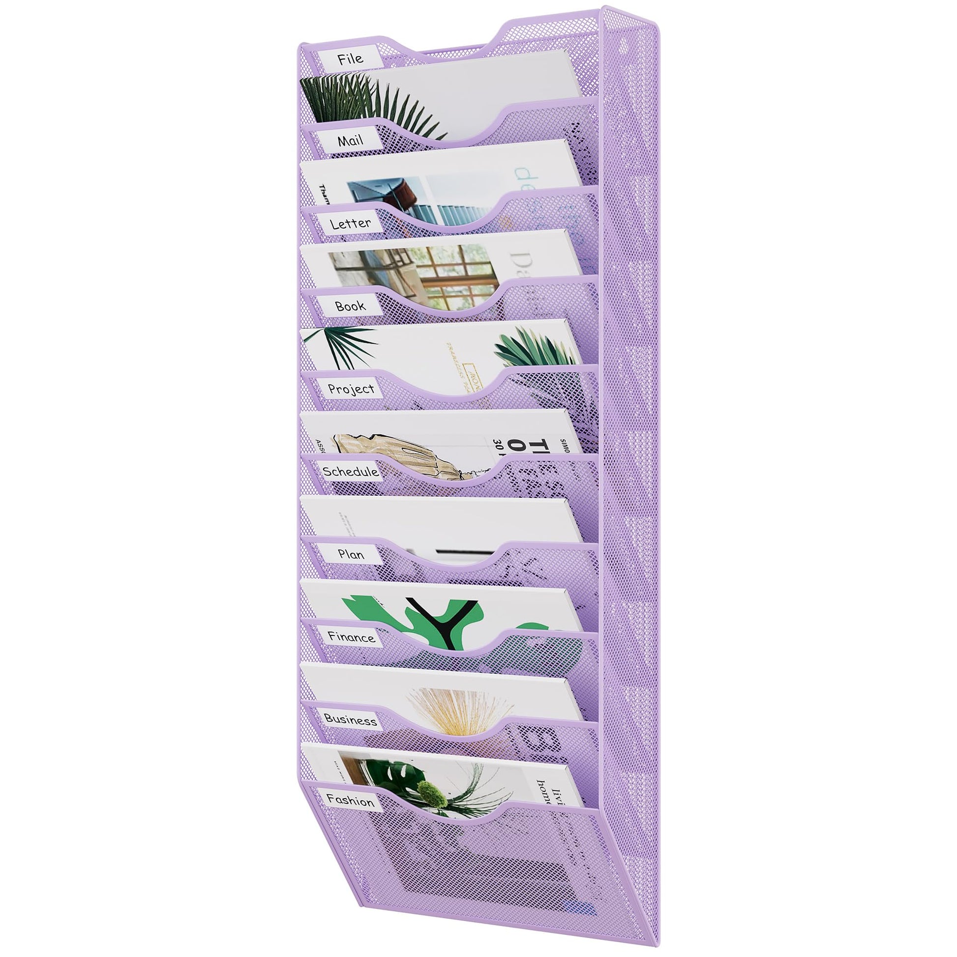 EasyPAG 10 Pocket Mesh Wall File Organizer, Hanging Paper Folder Holder with Classify Label