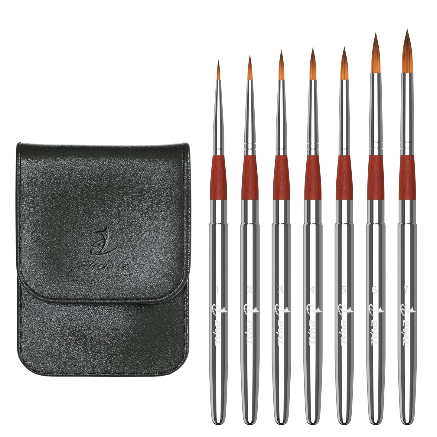 YIHUALE 7Pcs Sable Travel Watercolor Brushes with Leather Bag