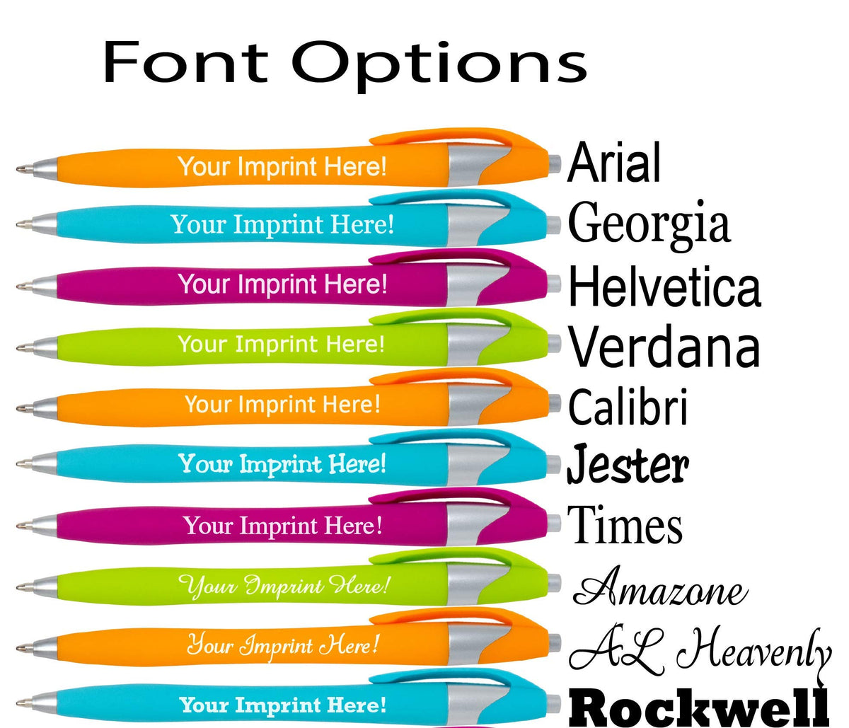 ExpressDesigns™ - Custom Colored Ink Pens Soft-touch | Neon Ink Colors | Personalized Imprinted