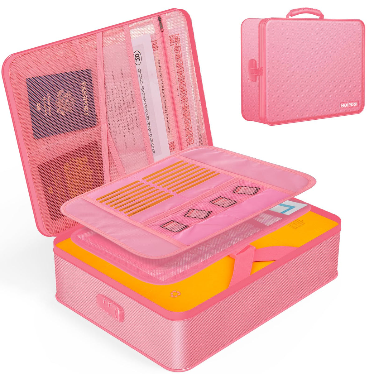 Noiposi 5200℉ Fireproof Document Box with Lock 8 Layers Water Resistant
