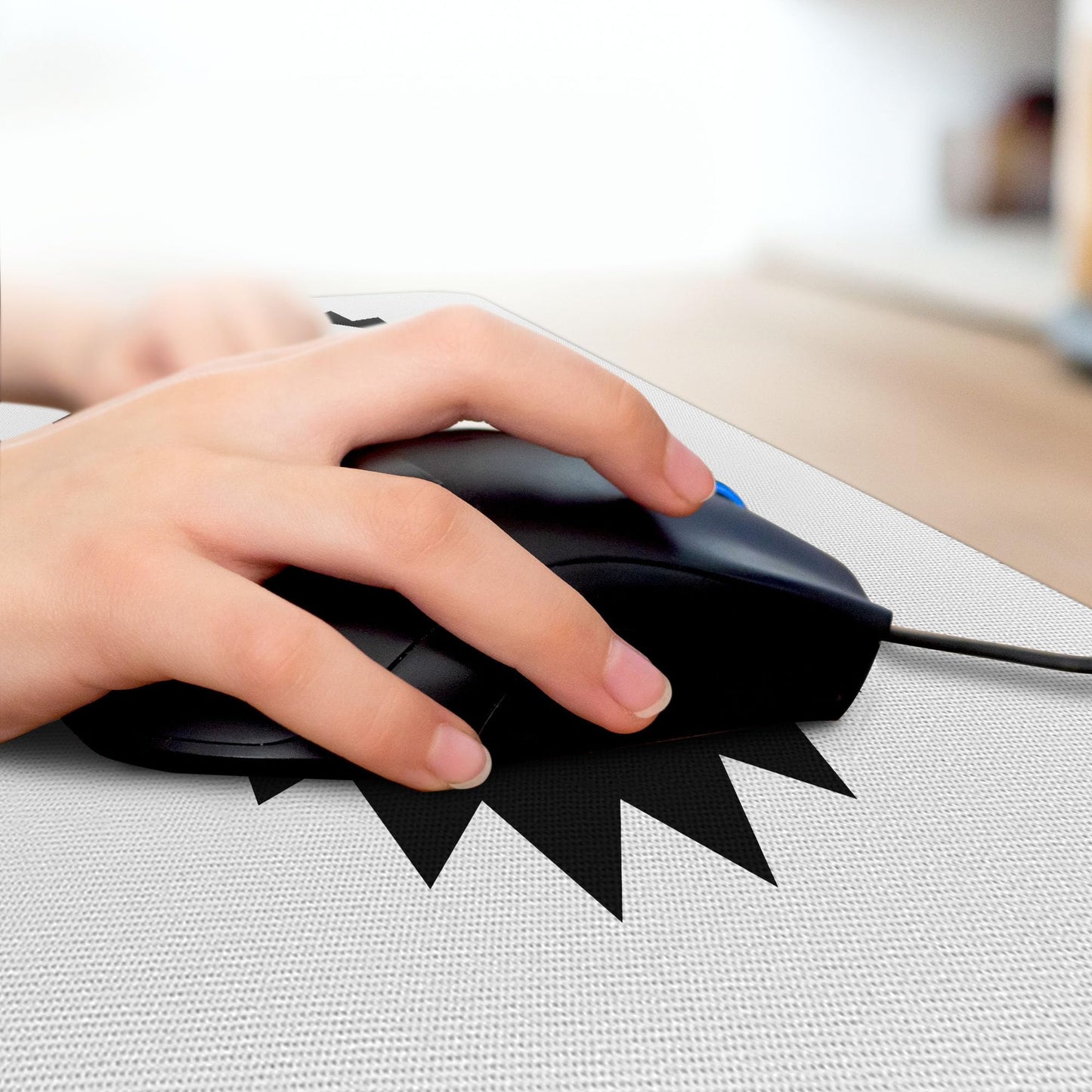 Ambesonne You Rock Computer Mouse Pad, Stamp Look Monochrome Simplistic Star Ornament Ruffled Edges