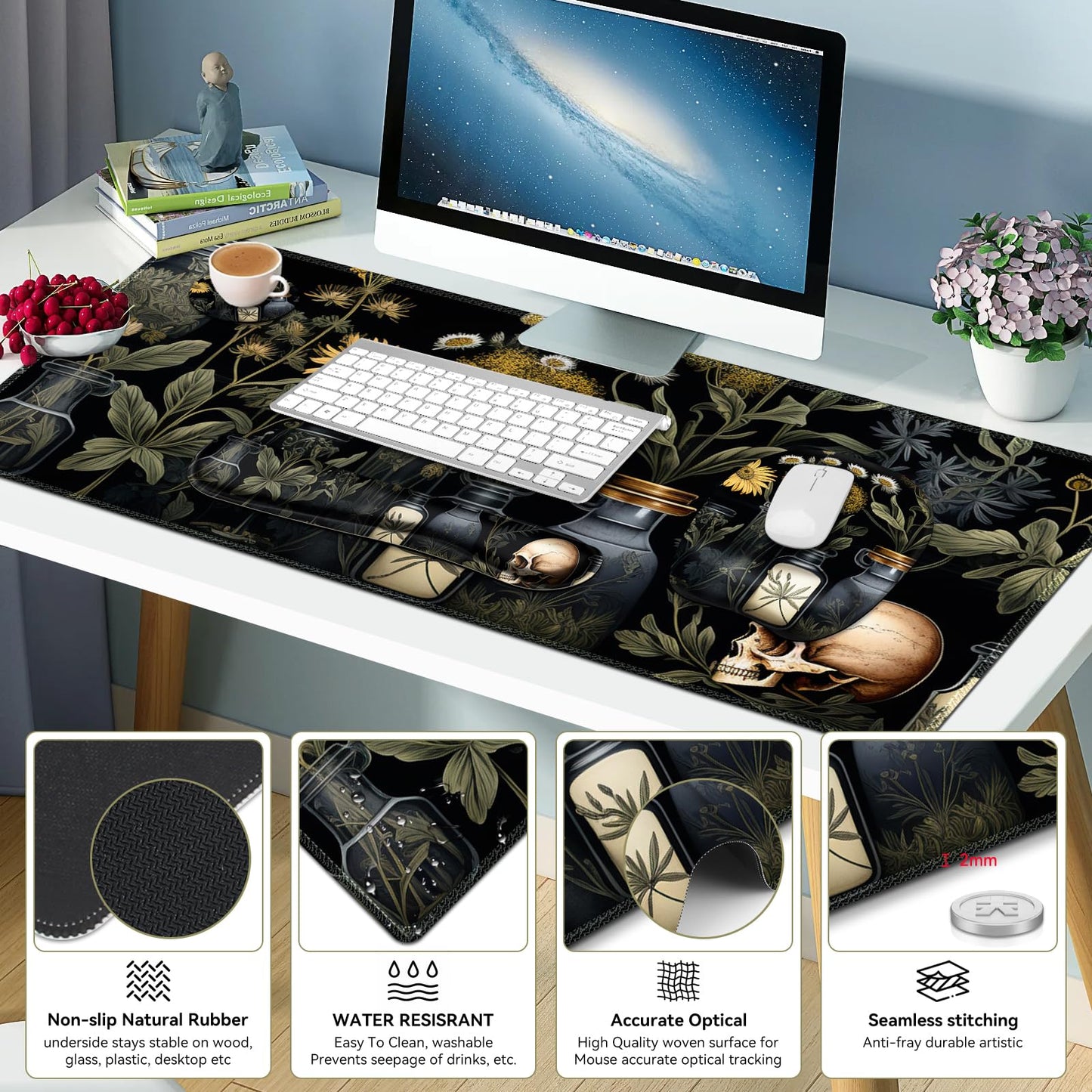 NXZGO Large Mouse Pad with Wrist Support 4 in1 Set, XXL Big Game Mousepad + Keyboard Wrist