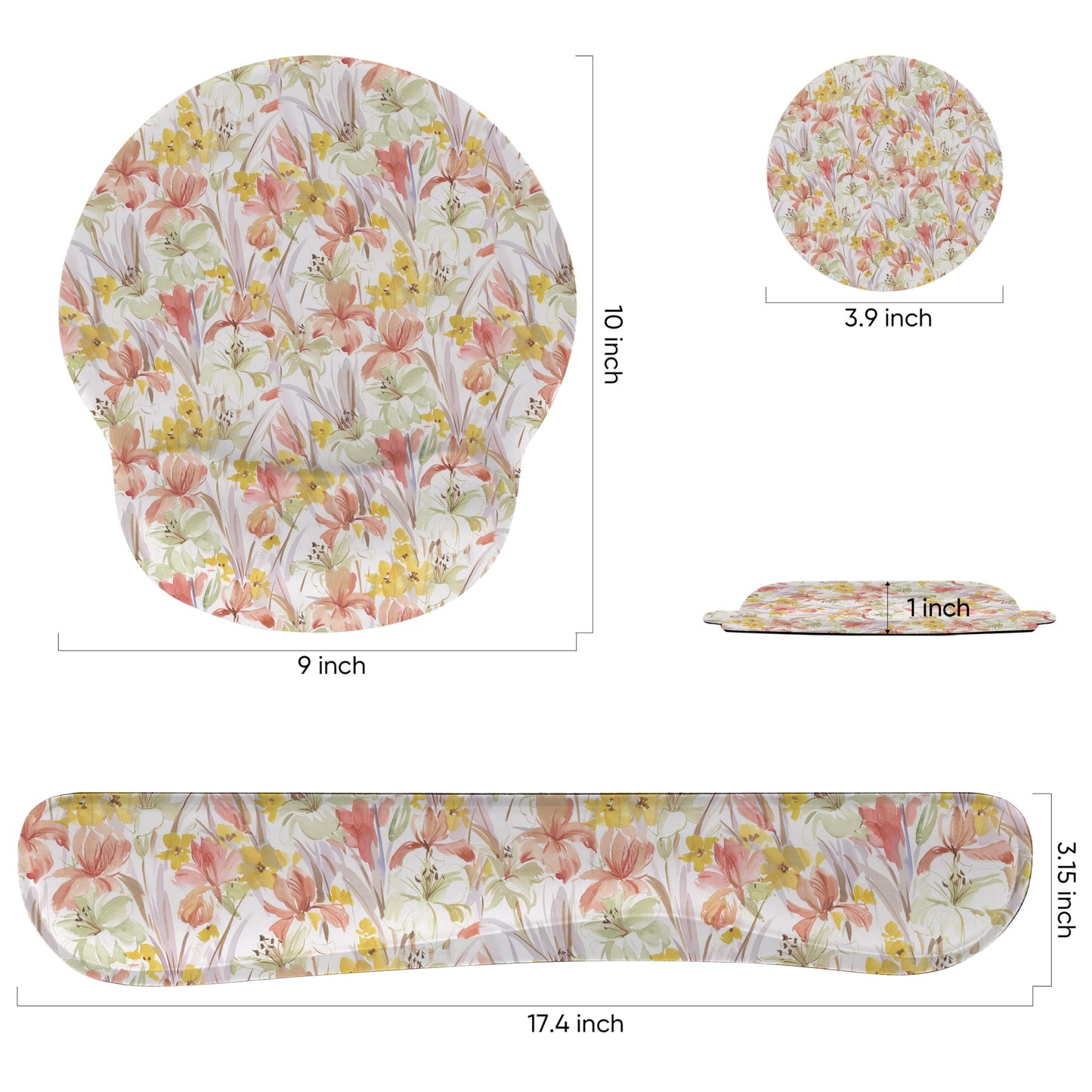 RICHEN Wrist Rest Support for Mouse Pad&Keyboard Set, 3-in-1 Computer Mousepad,Keyboard Wrist Rest