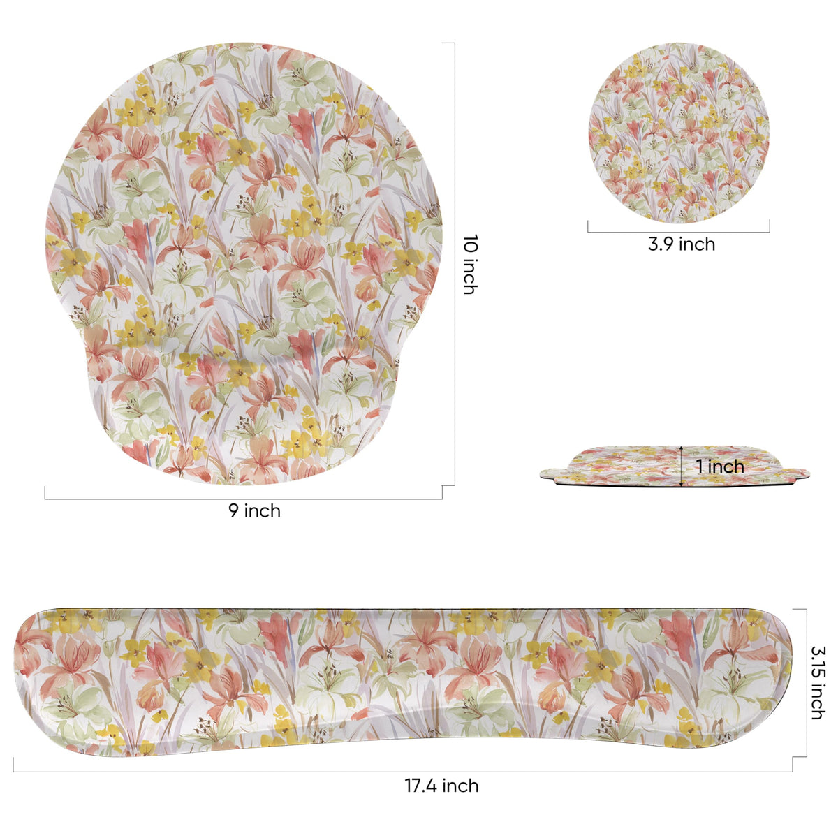 RICHEN Wrist Rest Support for Mouse Pad&Keyboard Set, 3-in-1 Computer Mousepad,Keyboard Wrist Rest