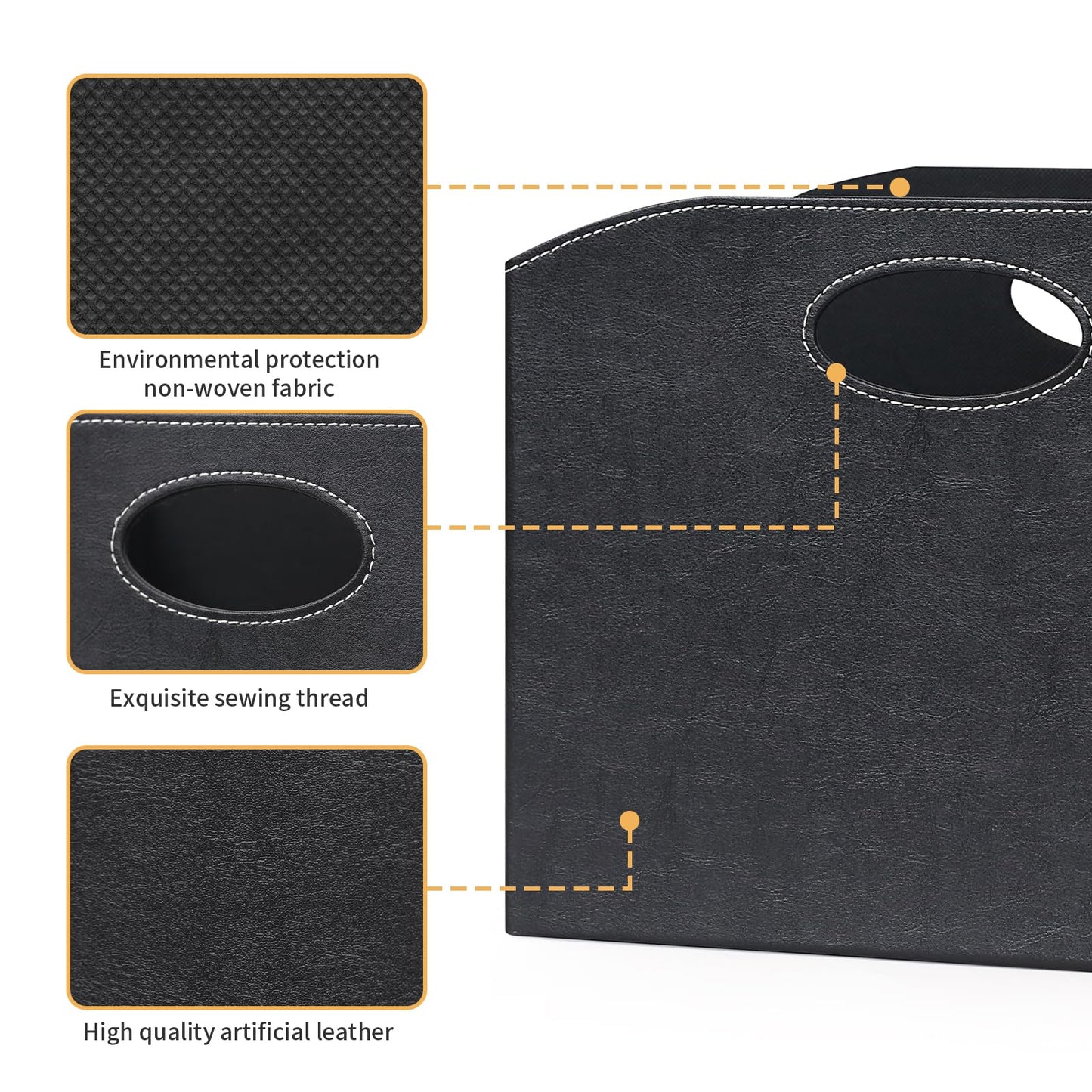 EZDeco Magazine Holder Foldable Magazine Rack Floor PU Leather File Holder Newspaper Book Storage