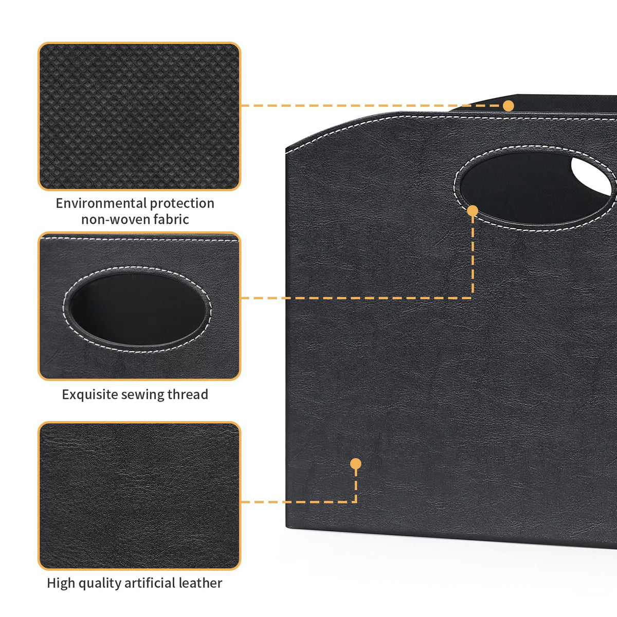 EZDeco Magazine Holder Foldable Magazine Rack Floor PU Leather File Holder Newspaper Book Storage