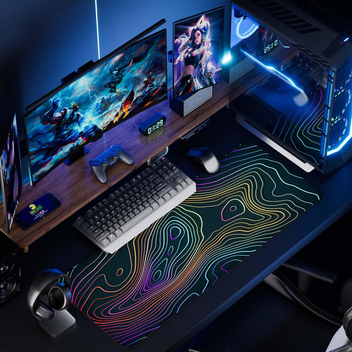 Wiabsi Desk Mat Pad,Large XXL Extended Mouse Pad Mat for Desktop Keyboard