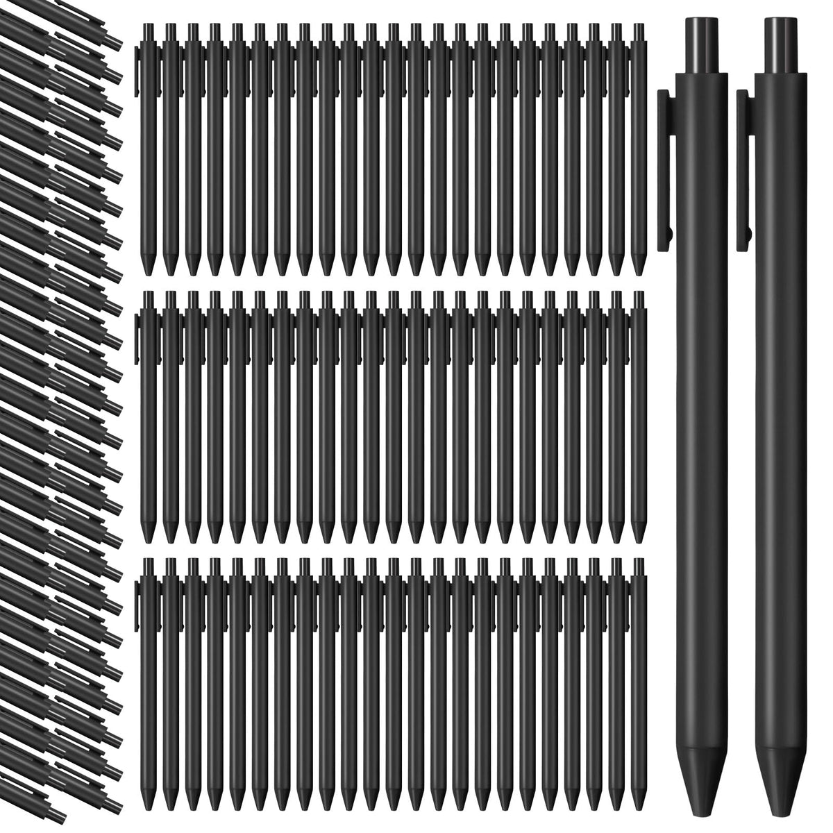 Teling 100 Pcs Ballpoint Pens Retractable Comfortable Cute Stylish Writing Pens in Medium Point 1.0