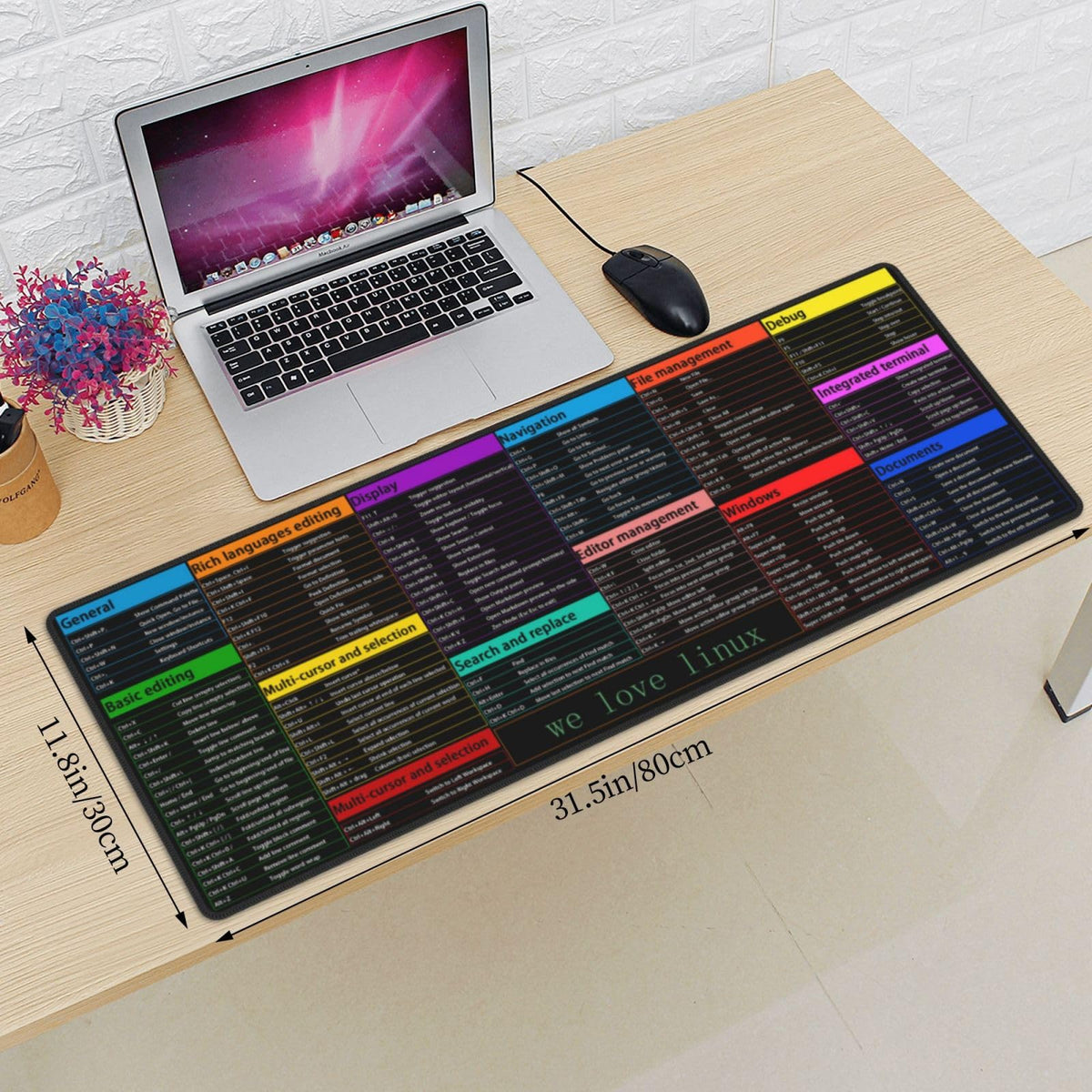 Sigouyinei Extra Large Desk Pad 31.5x12in Office Gaming Non-Slip Mouse Pad