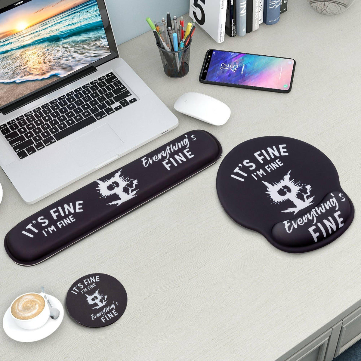 Wiabsi Mouse Pad and Keyboard Wrist Rest Support,Ergonomic Mouse Pad Set