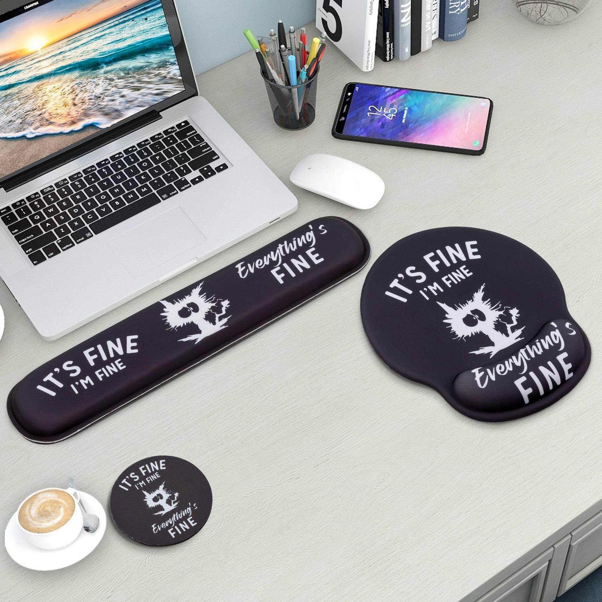Wiabsi Mouse Pad and Keyboard Wrist Rest Support,Ergonomic Mouse Pad Set