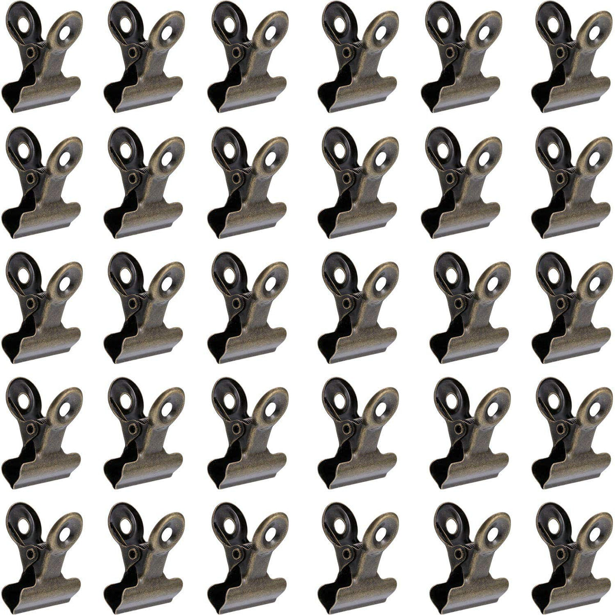 Boao 100 Pcs Cyan Bronze Metal Binder Clips Small for Photos Papers Artwork
