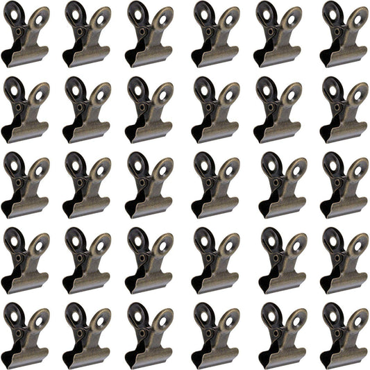 Boao 100 Pcs Cyan Bronze Metal Binder Clips Small for Photos Papers Artwork