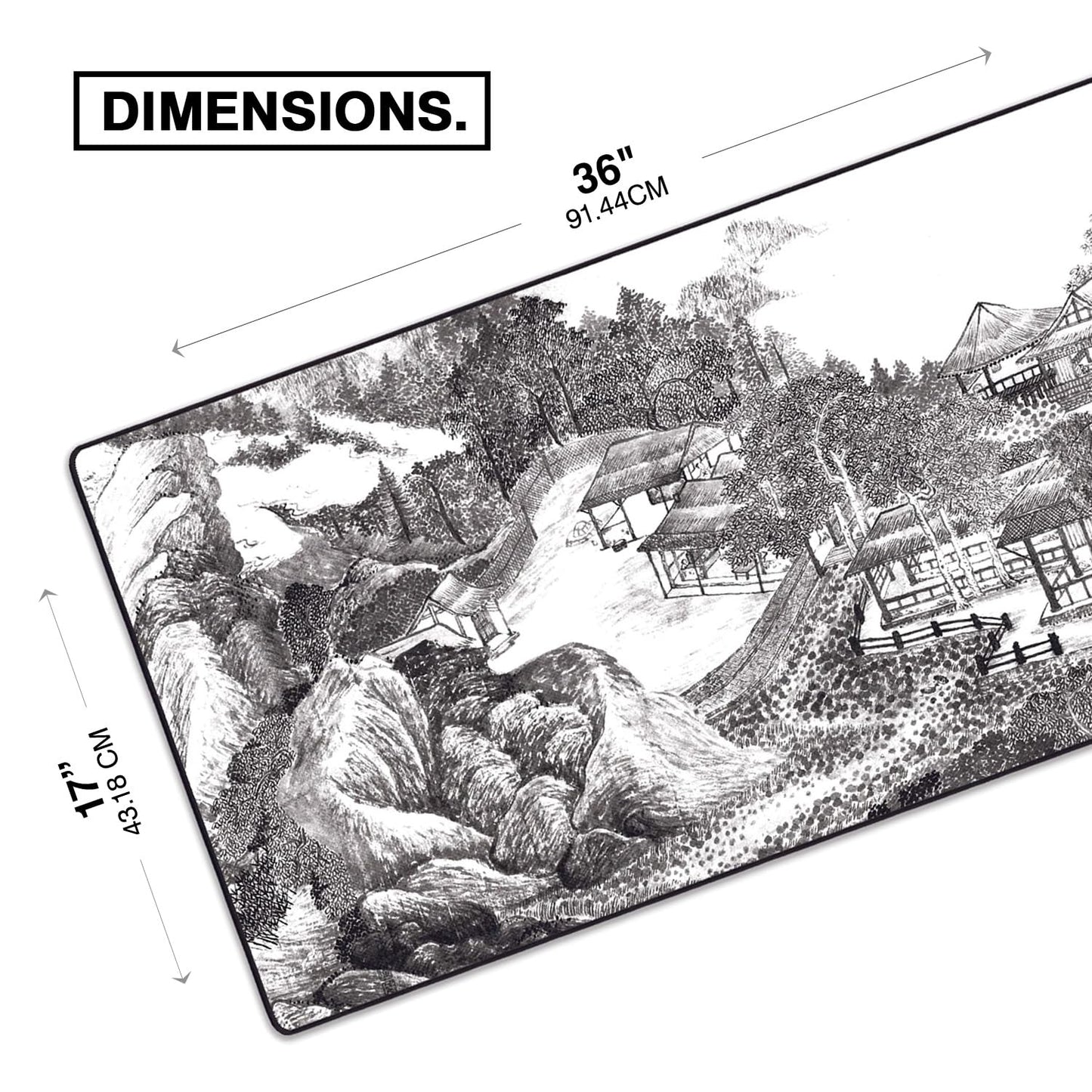 MPCO. Whiling Away Large Gaming Desk Pad, 36" x 17" Duraglyde Desk Mat
