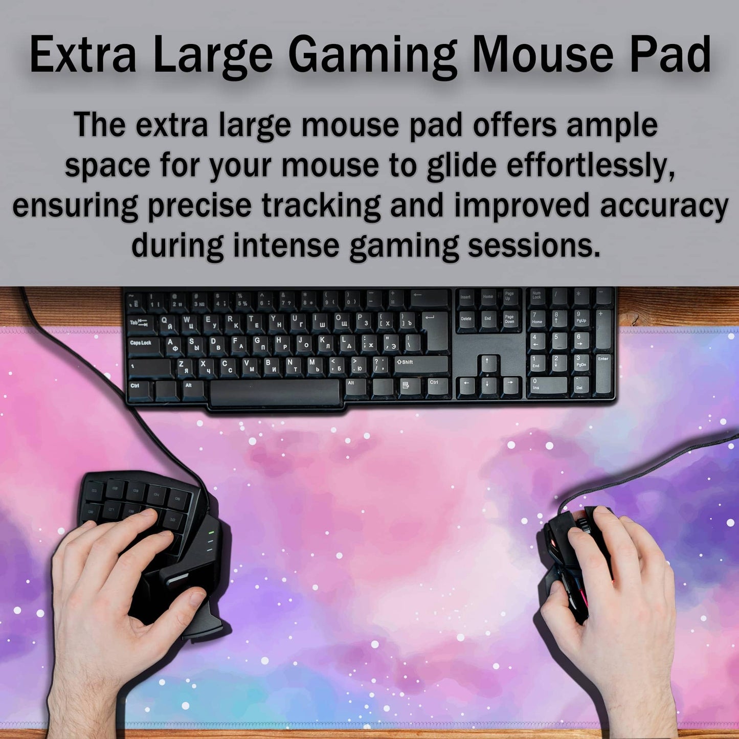 Samgula Gaming Pink Mouse Pad Purple Game Mat Big Mouse Pads Desk Mat for Women Computer Mat Pc